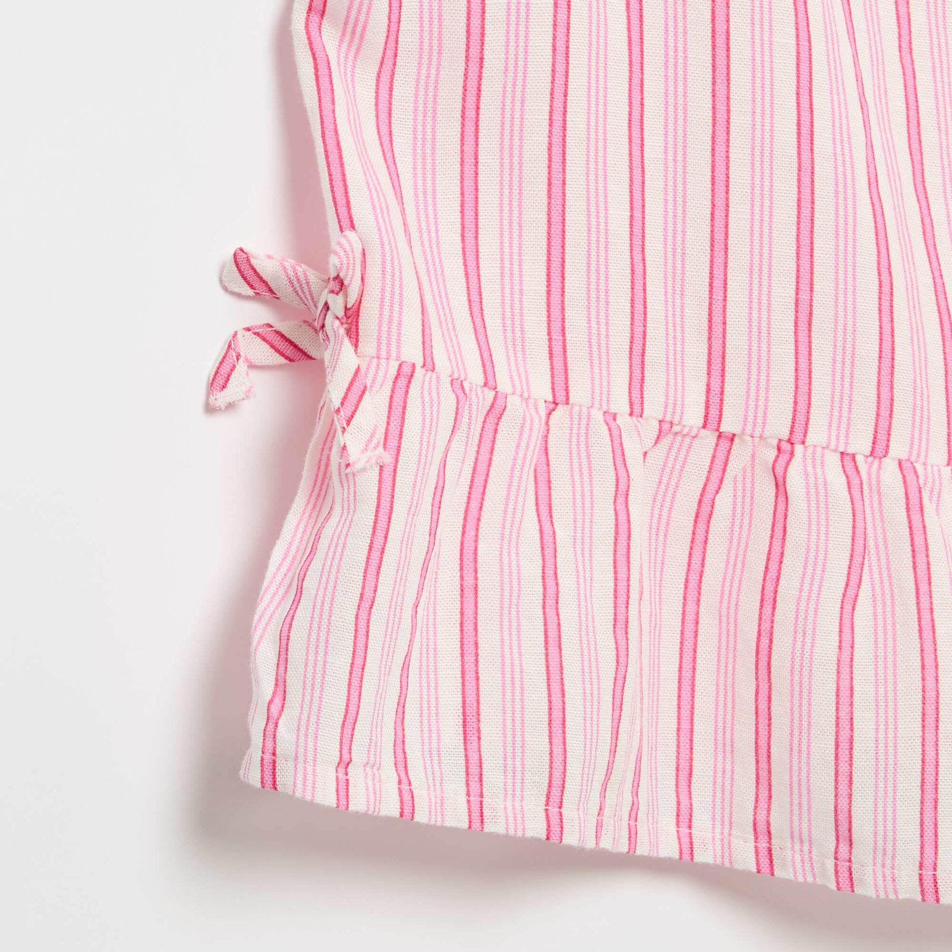 Striped blouse with fancy bows PINK