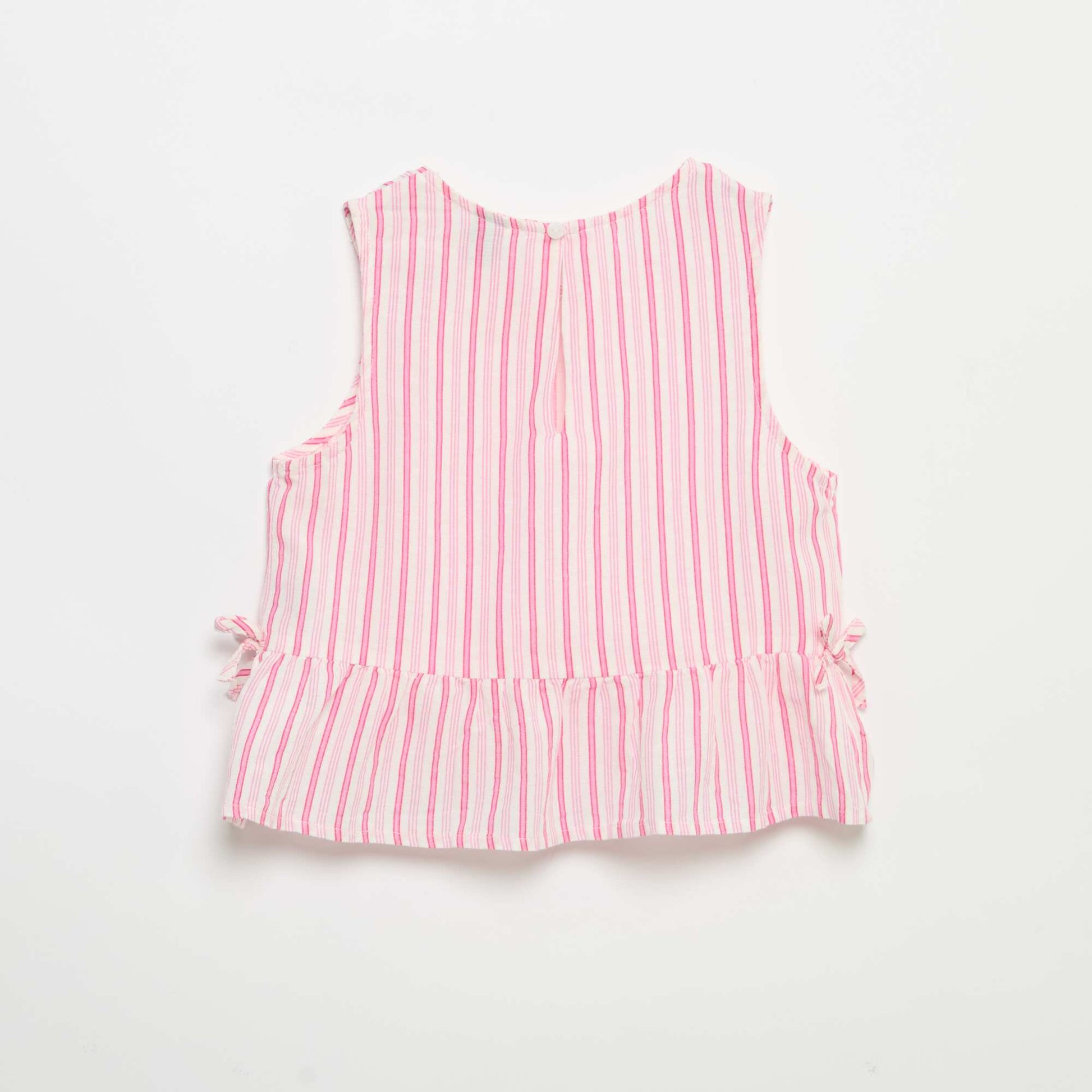 Striped blouse with fancy bows PINK