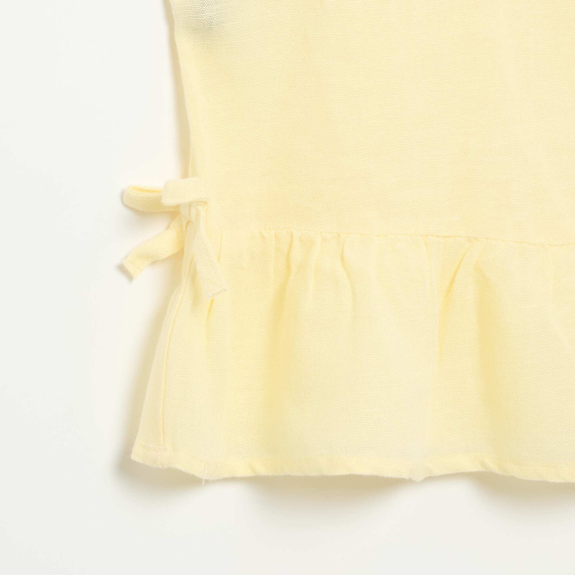 Peplum Blouse with Decorative Bows YELLOW