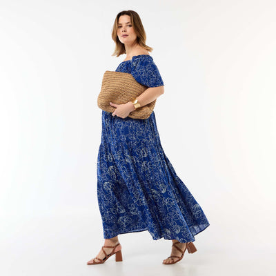 Crepe midi skirt BLUE
