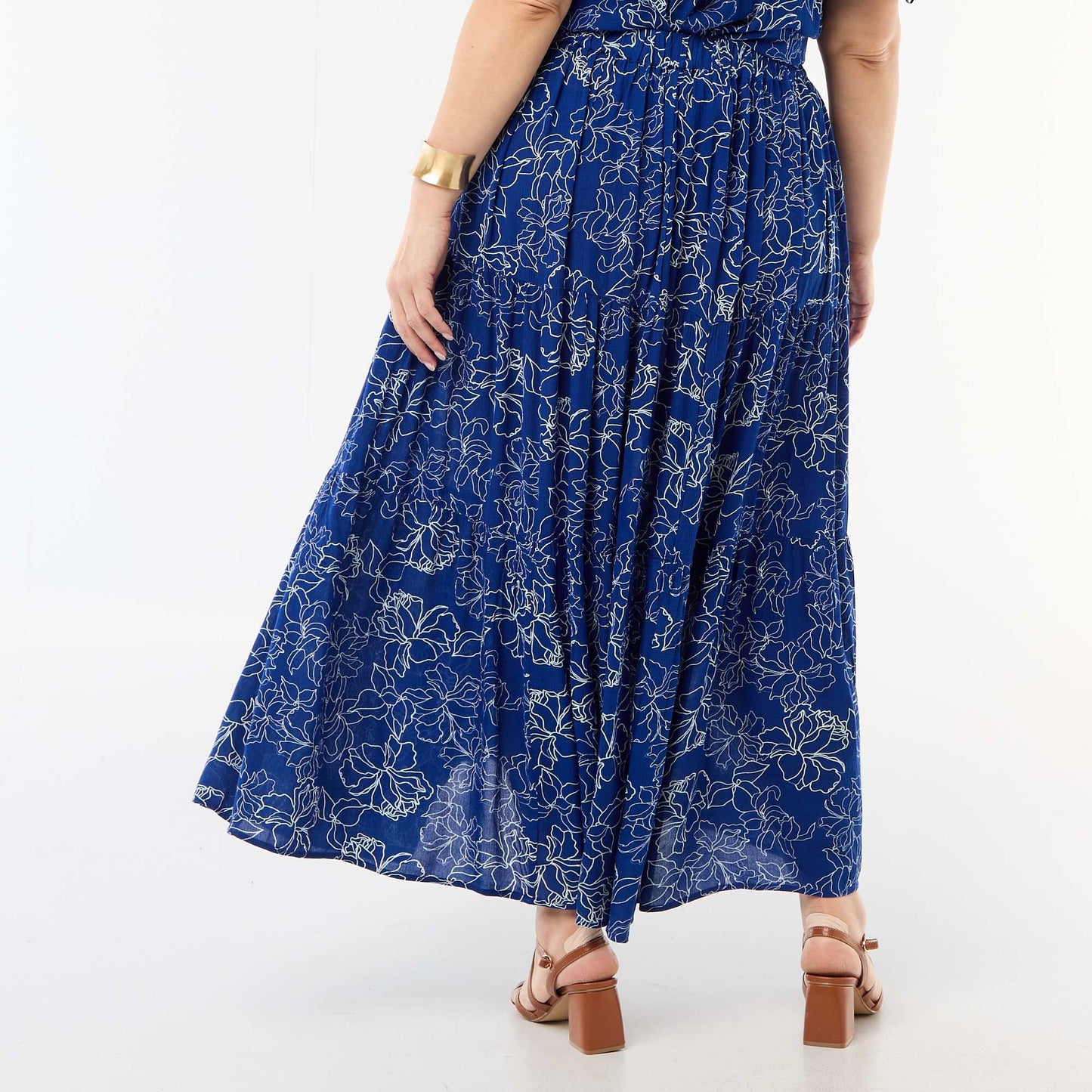 Crepe midi skirt BLUE