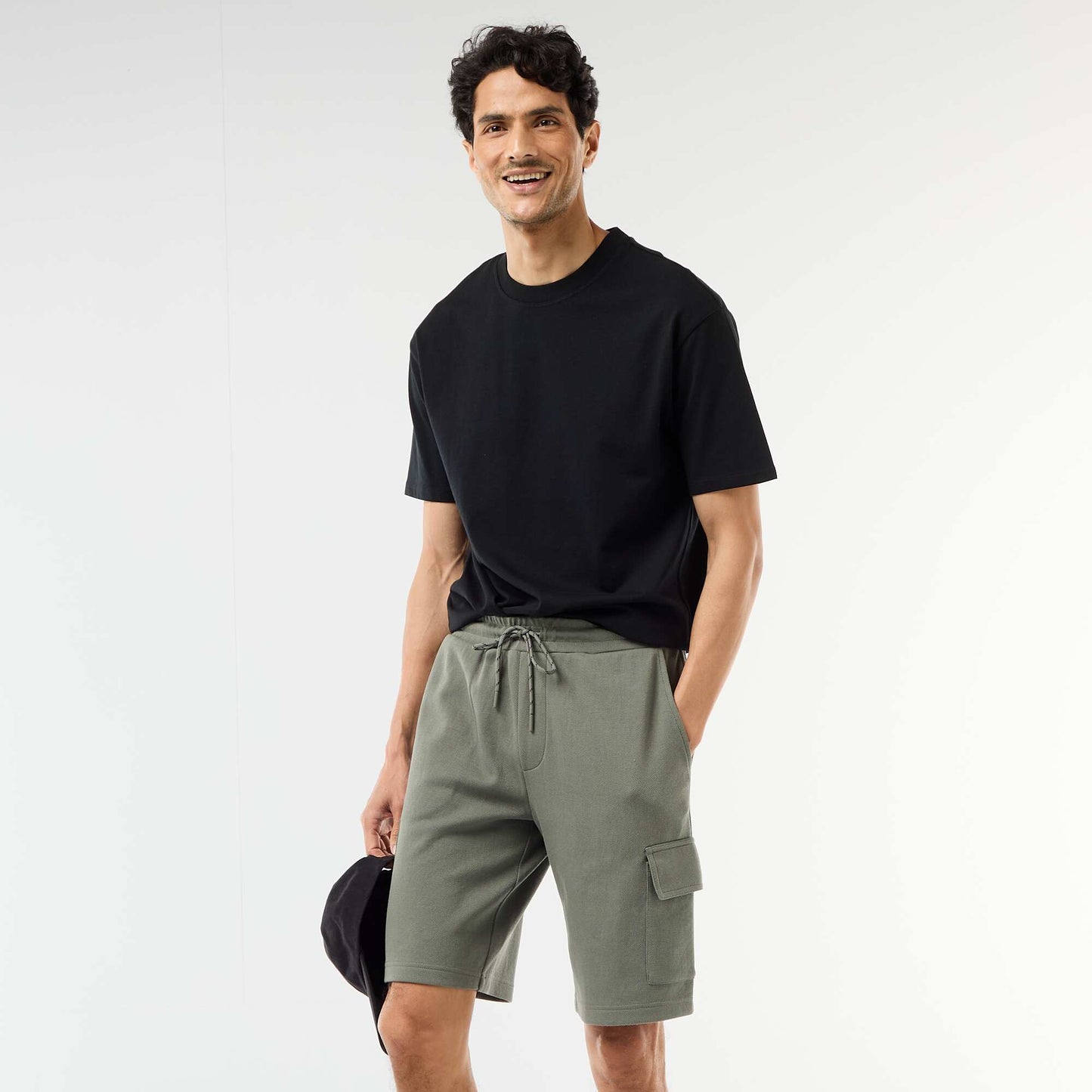 Multi-Pocket Cotton Piqué Bermuda Shorts GREEN