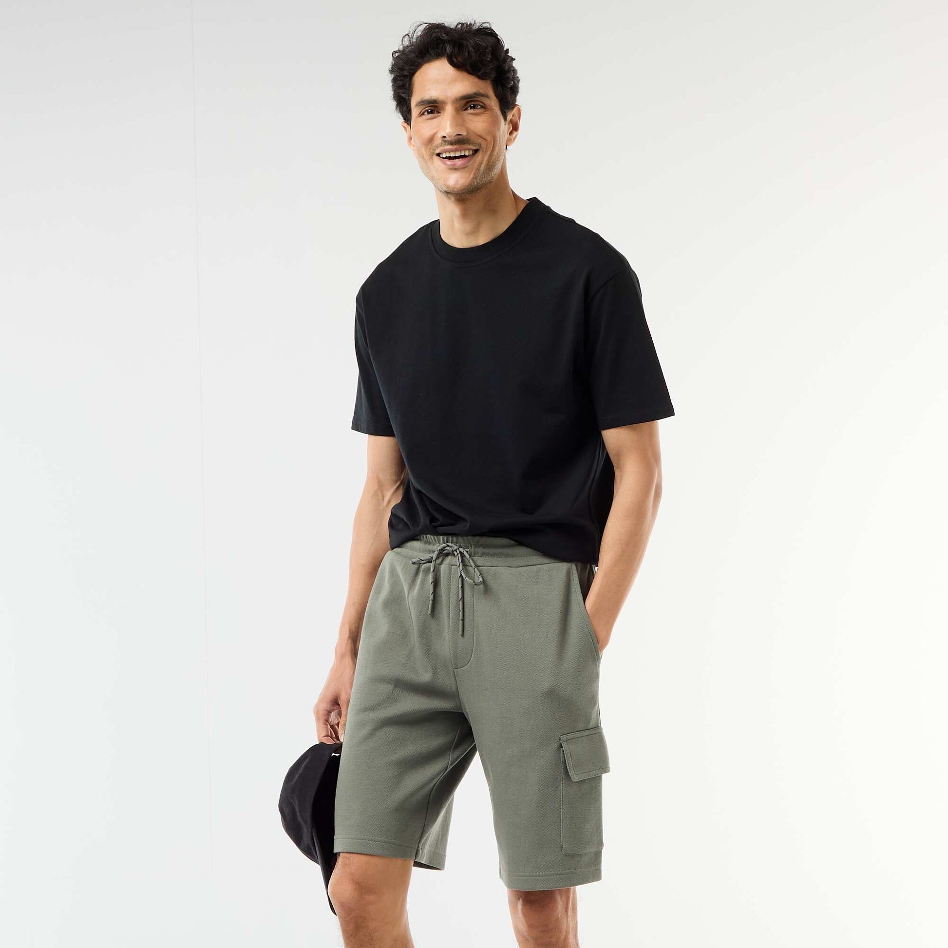 Multi-Pocket Cotton Piqué Bermuda Shorts GREEN