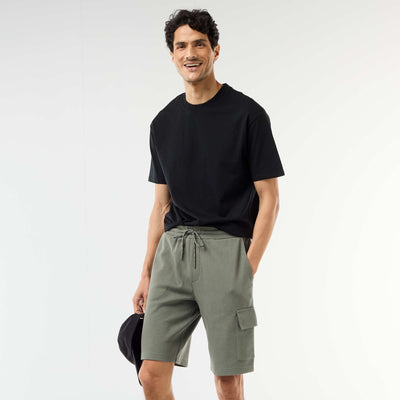Multi-Pocket Cotton Piqué Bermuda Shorts GREEN