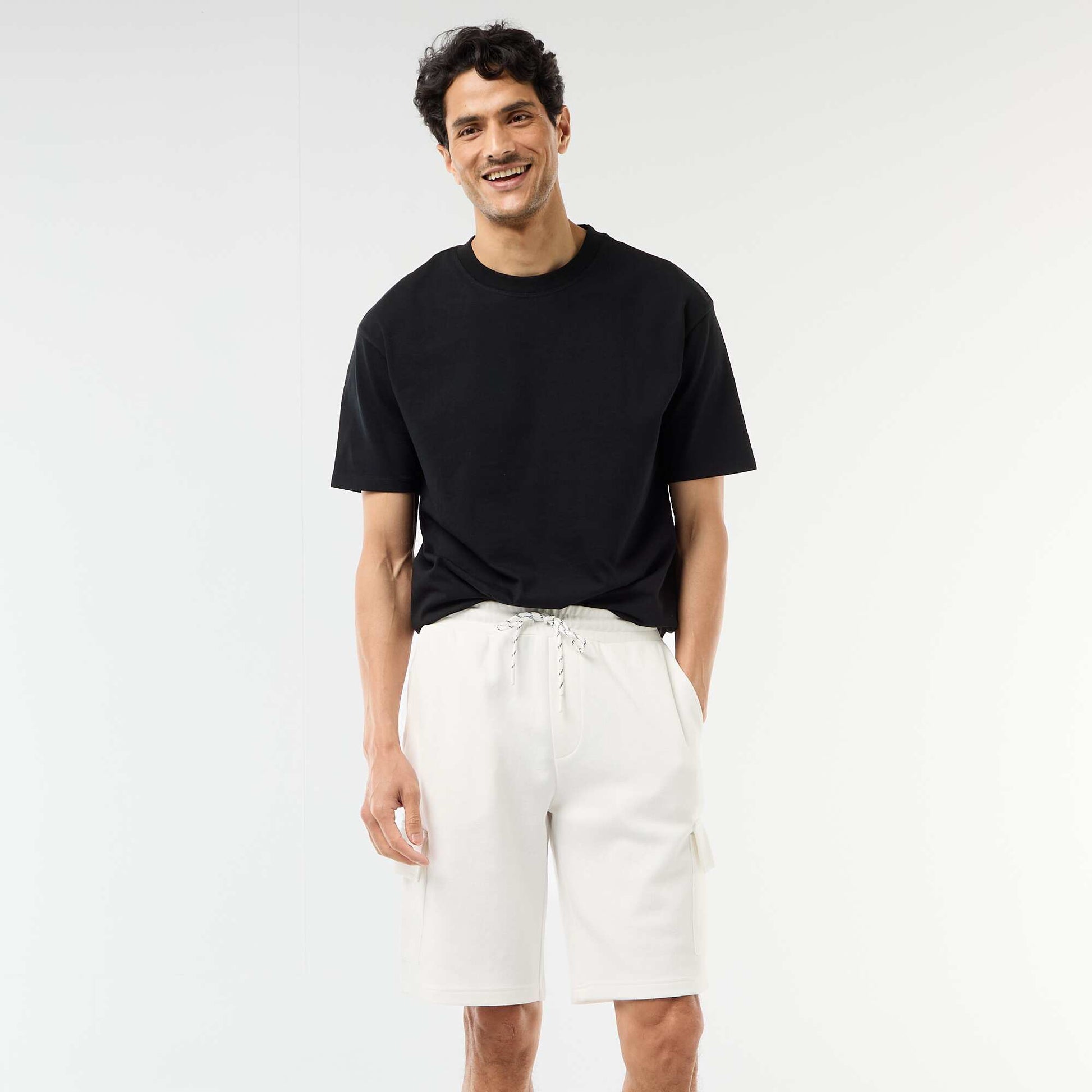Multi-Pocket Cotton Piqué Bermuda Shorts WHITE