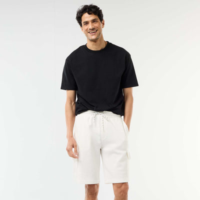 Multi-Pocket Cotton Piqué Bermuda Shorts WHITE