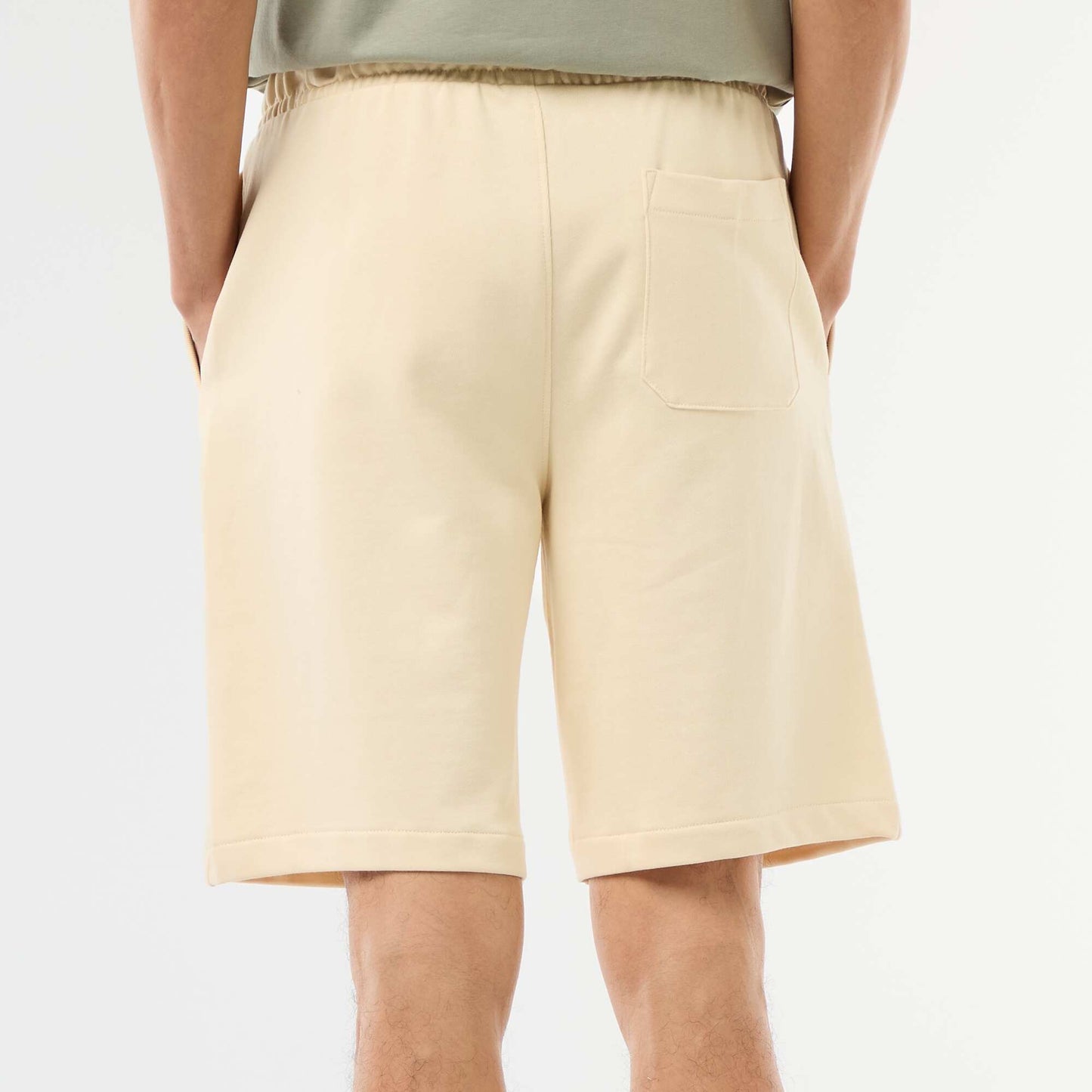 Plain Lightweight Fleece Bermuda Shorts YELLOW
