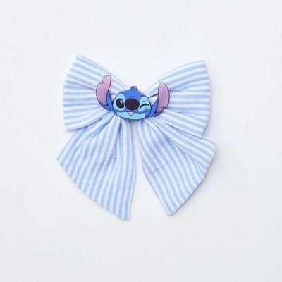 'Disney Stitch' Scarf-Style Bow Hair Clip BLUE