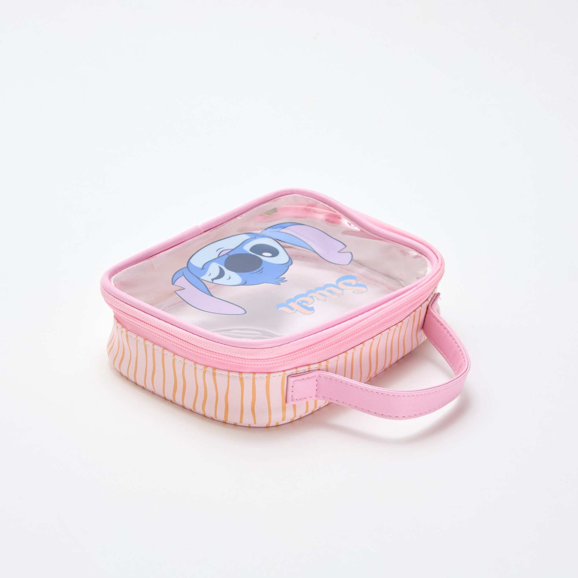 Transparent 'Disney' 'Stitch' Storage Box PINK