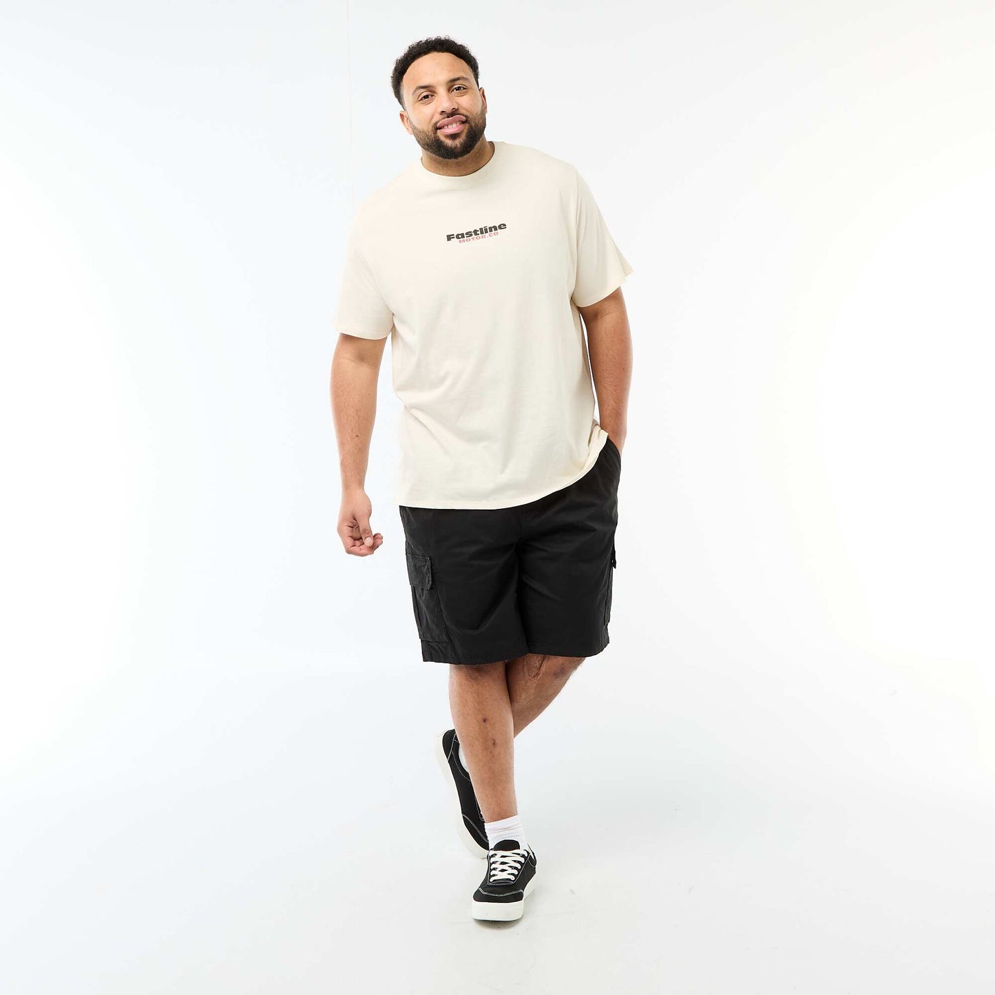 Multi-Pocket Twill Bermuda Shorts BLACK