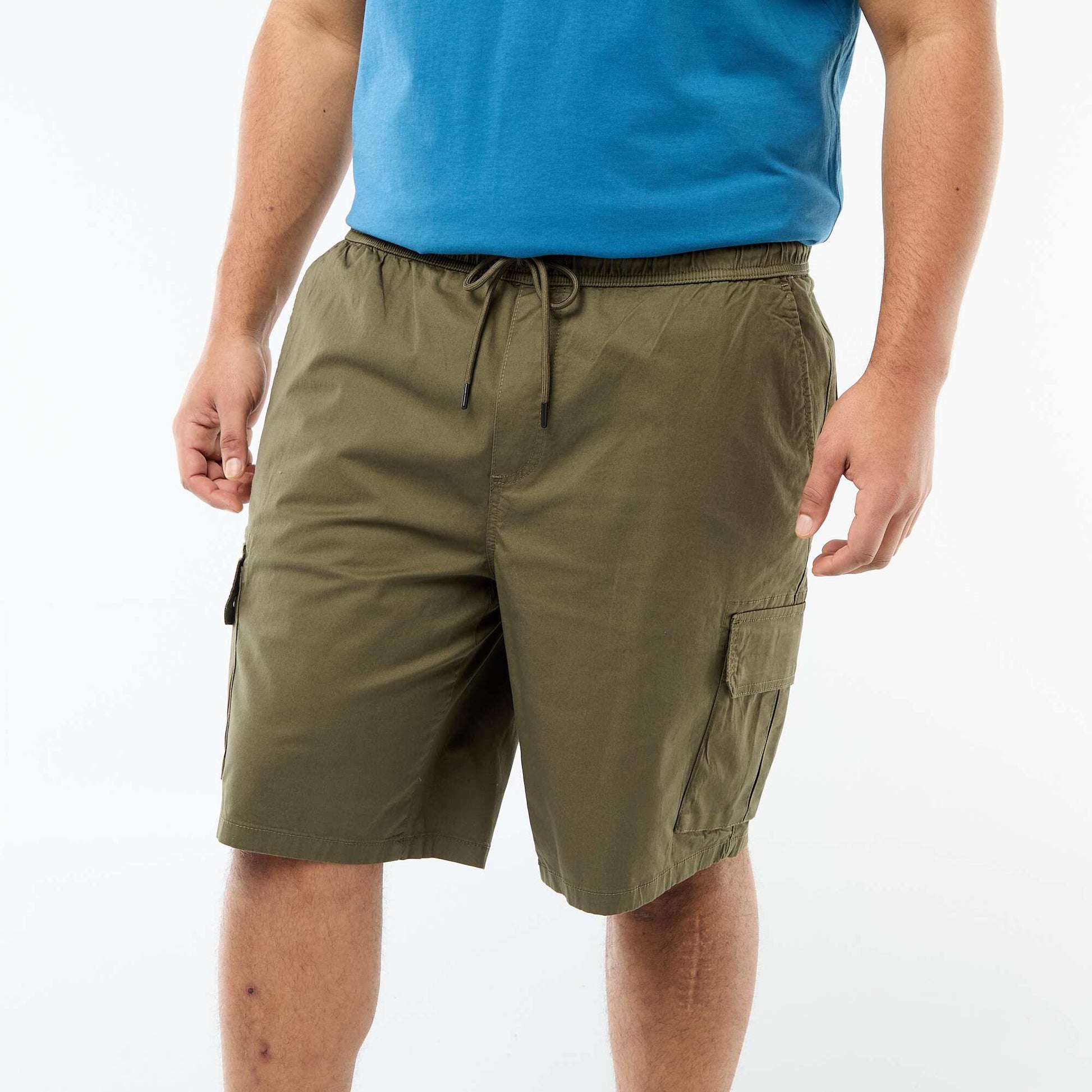 Multi-Pocket Twill Bermuda Shorts KHAKI