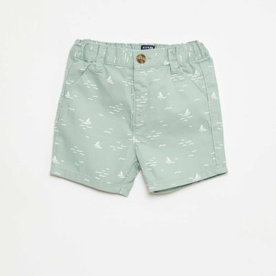 Chino Shorts with Adjustable Waist GREEN