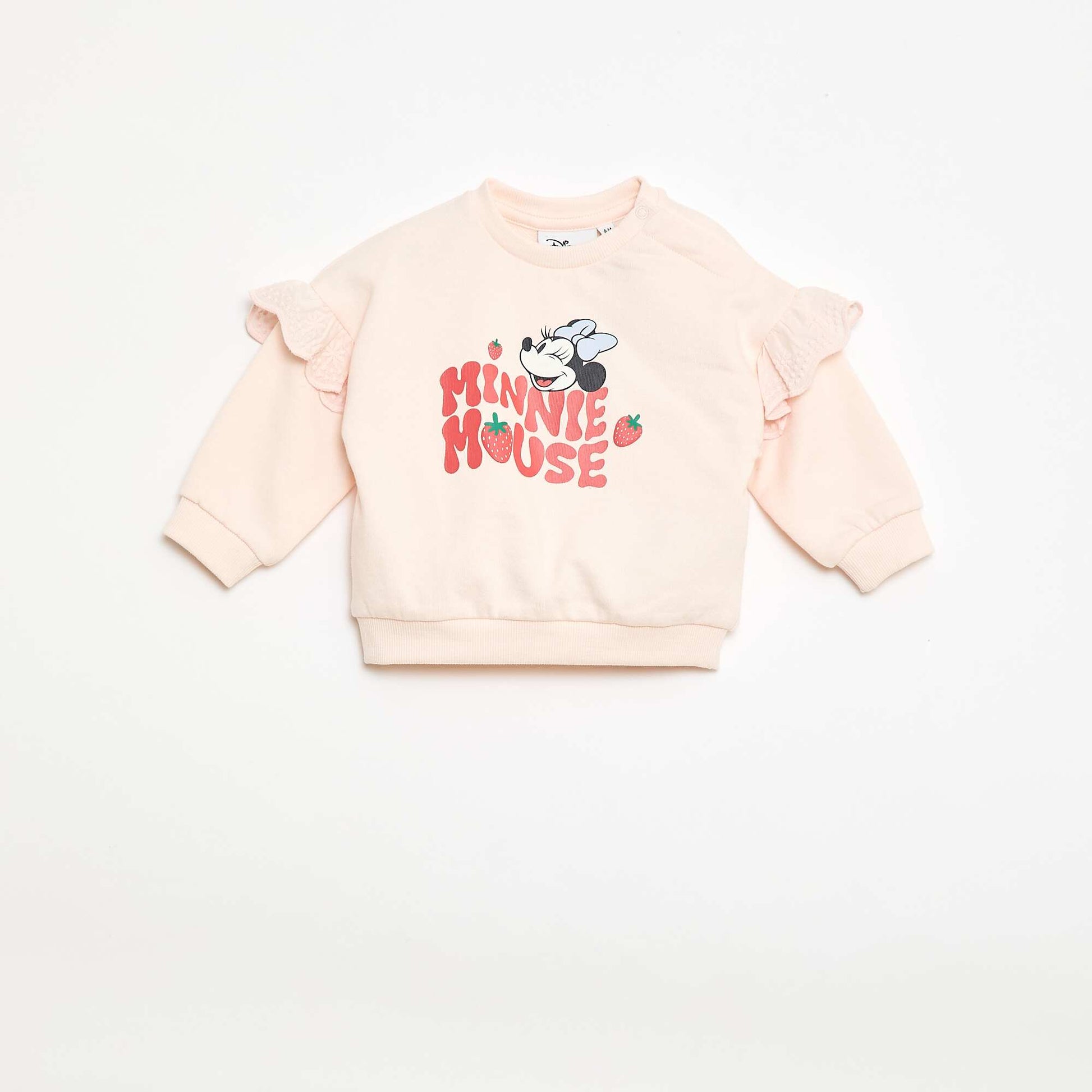 Minnie Disney Long-Sleeved Sweatshirt with Embroidered Ruffles PINK