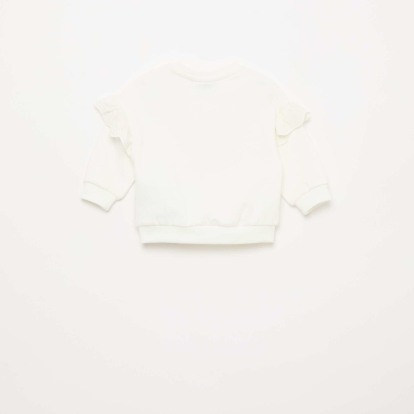 'Marie' 'Disney' Long-Sleeved Sweatshirt with Embroidered Ruffles WHITE