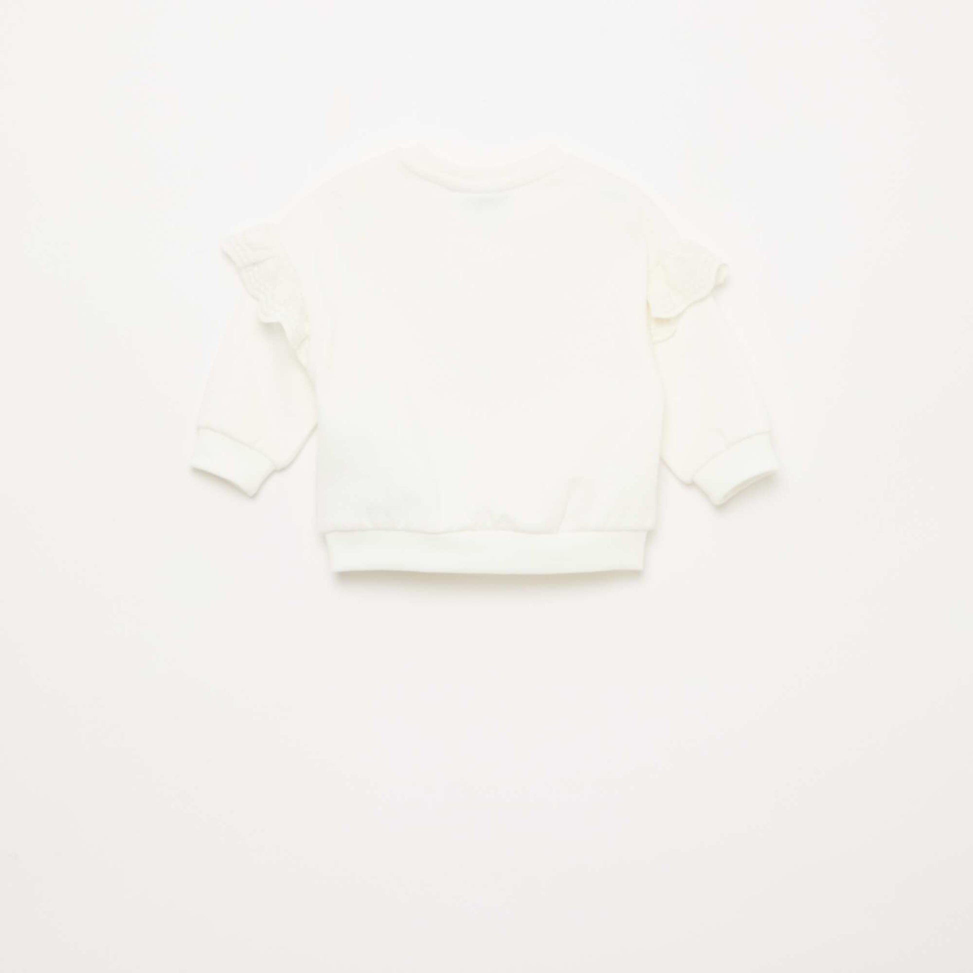 'Marie' 'Disney' Long-Sleeved Sweatshirt with Embroidered Ruffles WHITE