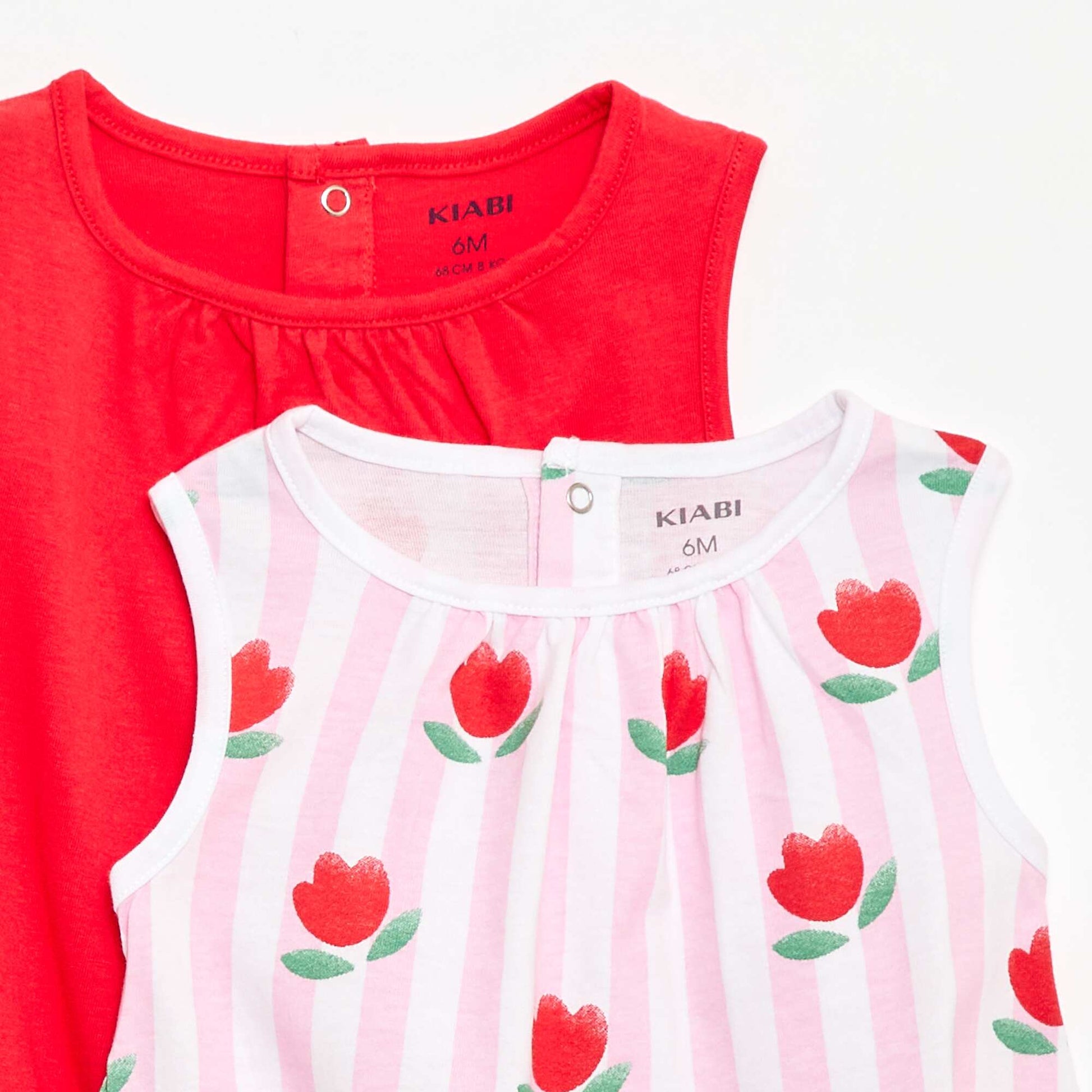 2-Pack Sleeveless Rompers PINK