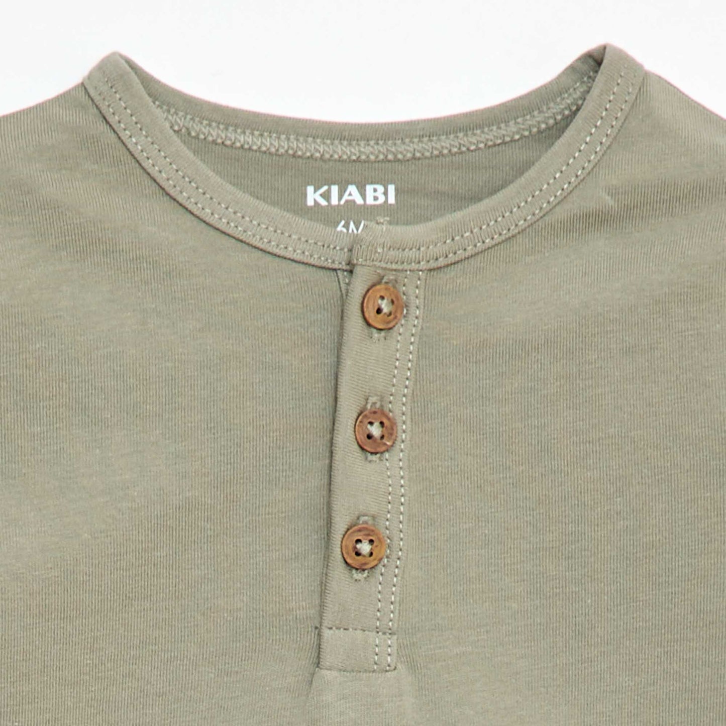 Buttoned Henley T-shirt GREEN