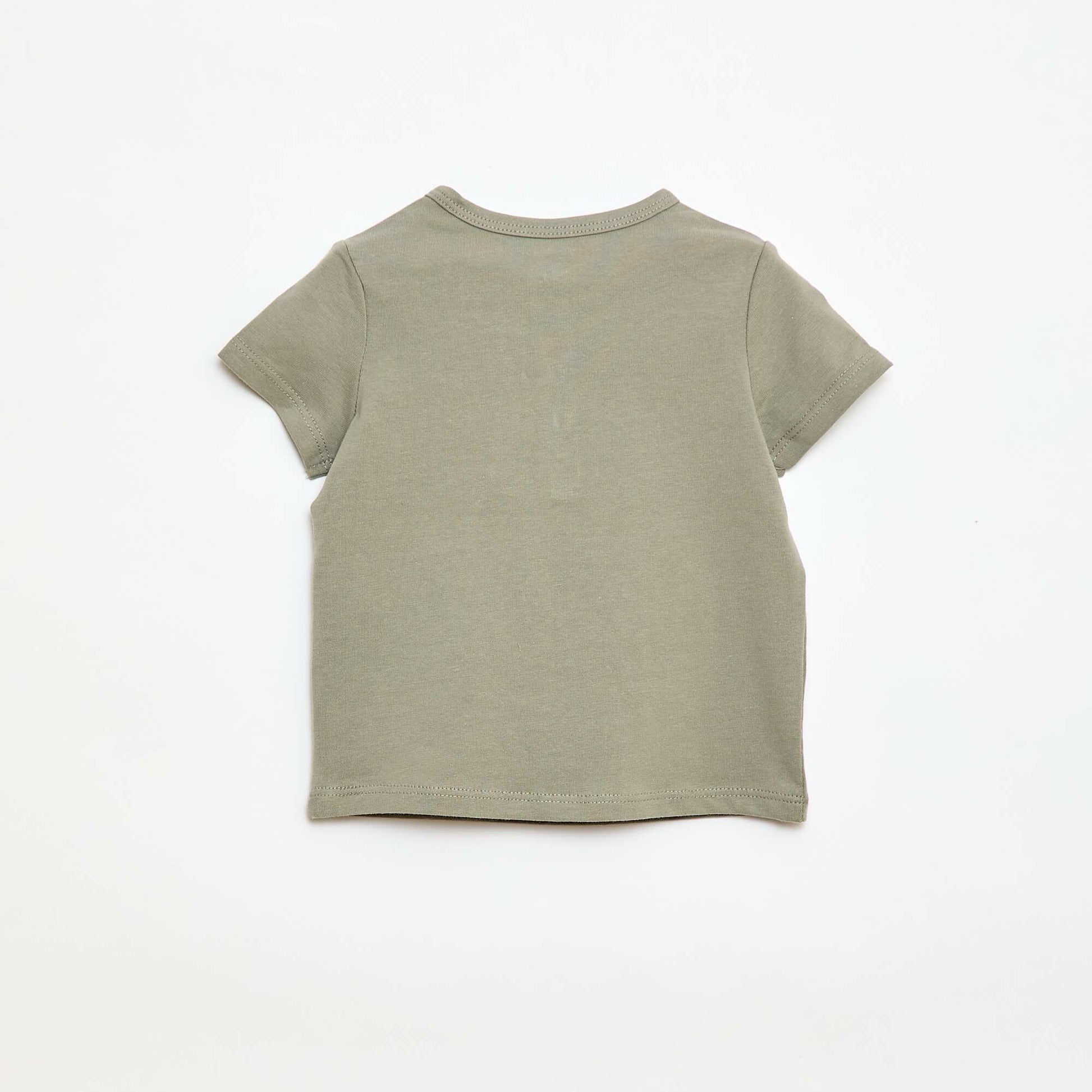 Buttoned Henley T-shirt GREEN
