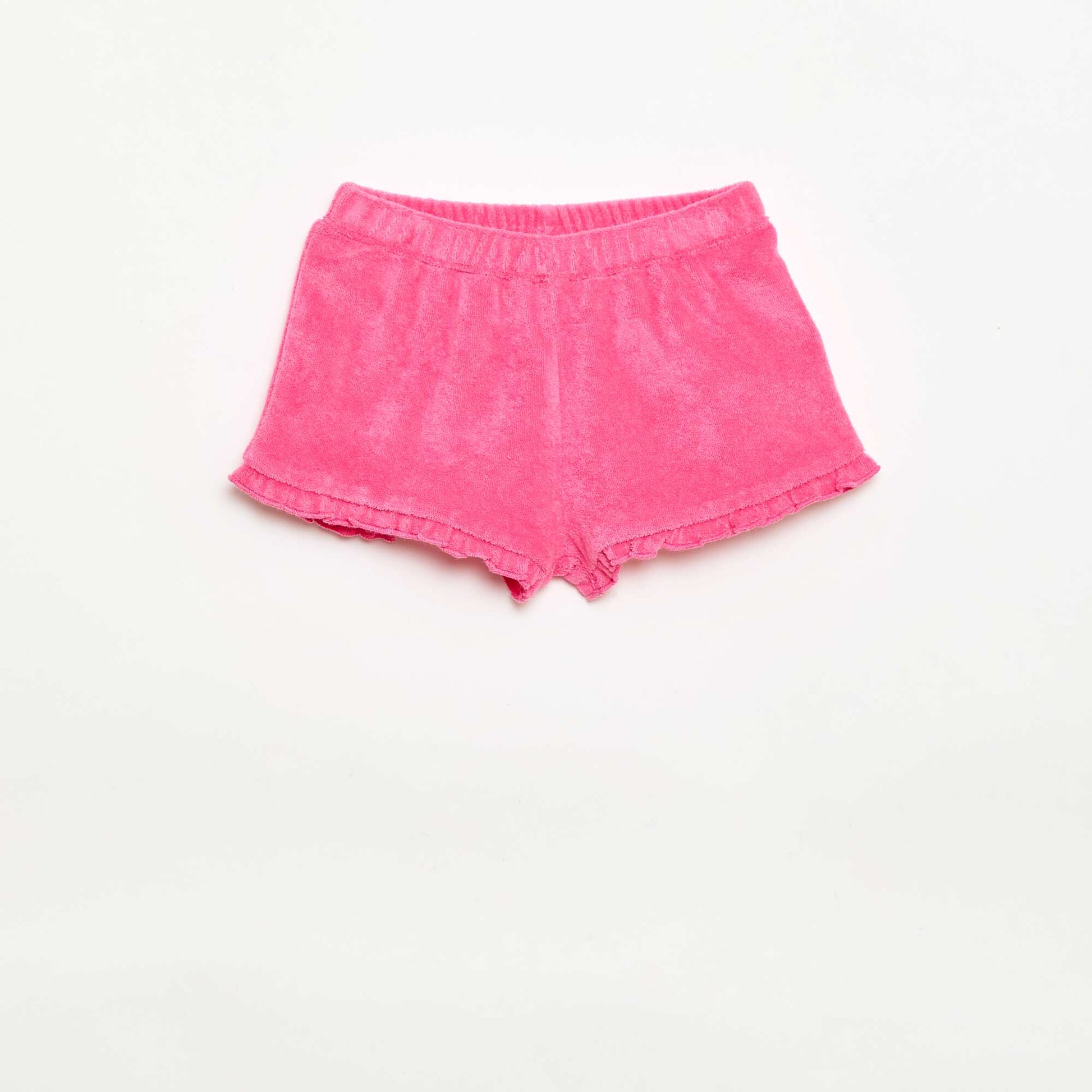 2-pack of plain ruffled terry shorts PURPLE