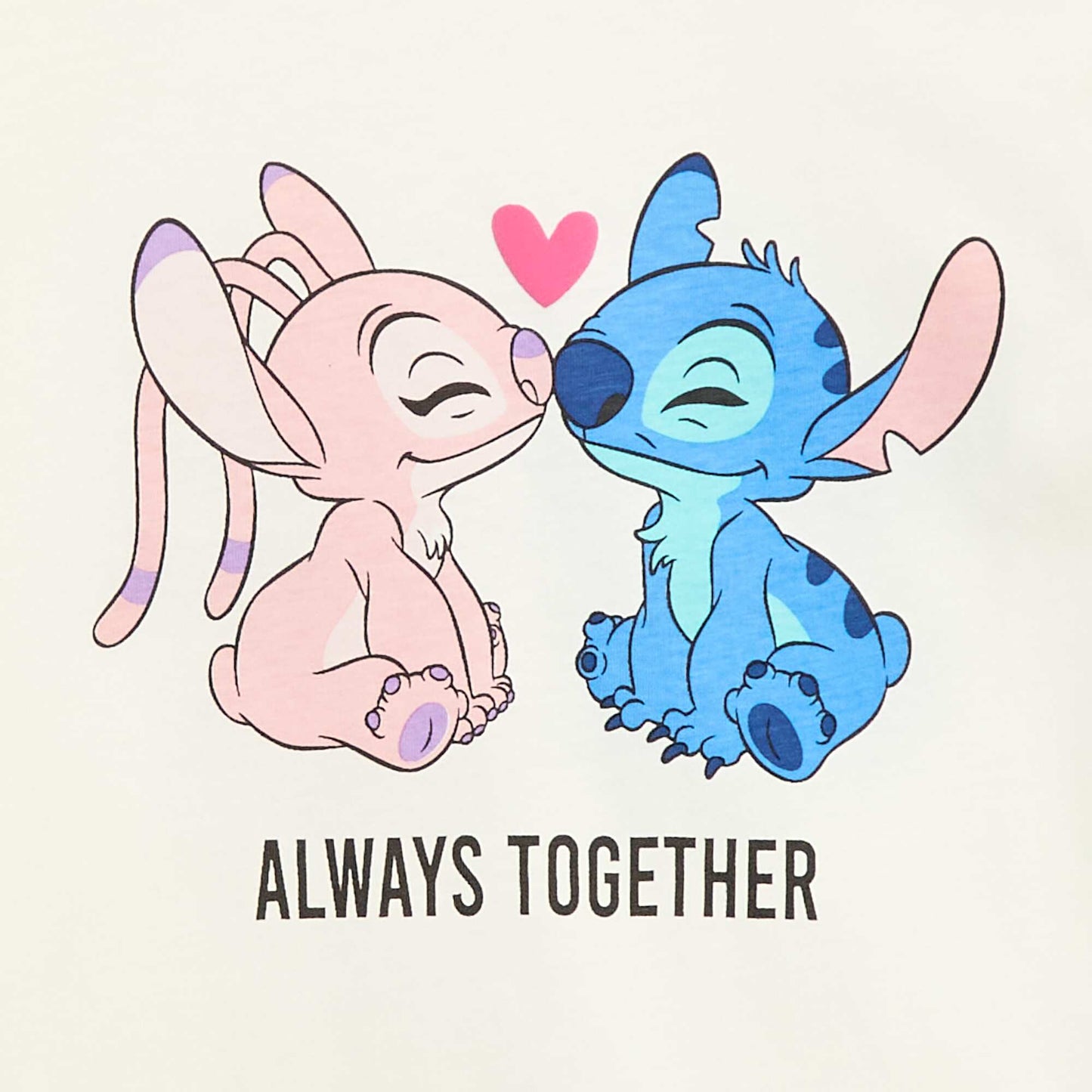 Disney 'Stitch & Angel' Plain Cotton T-shirt WHITE