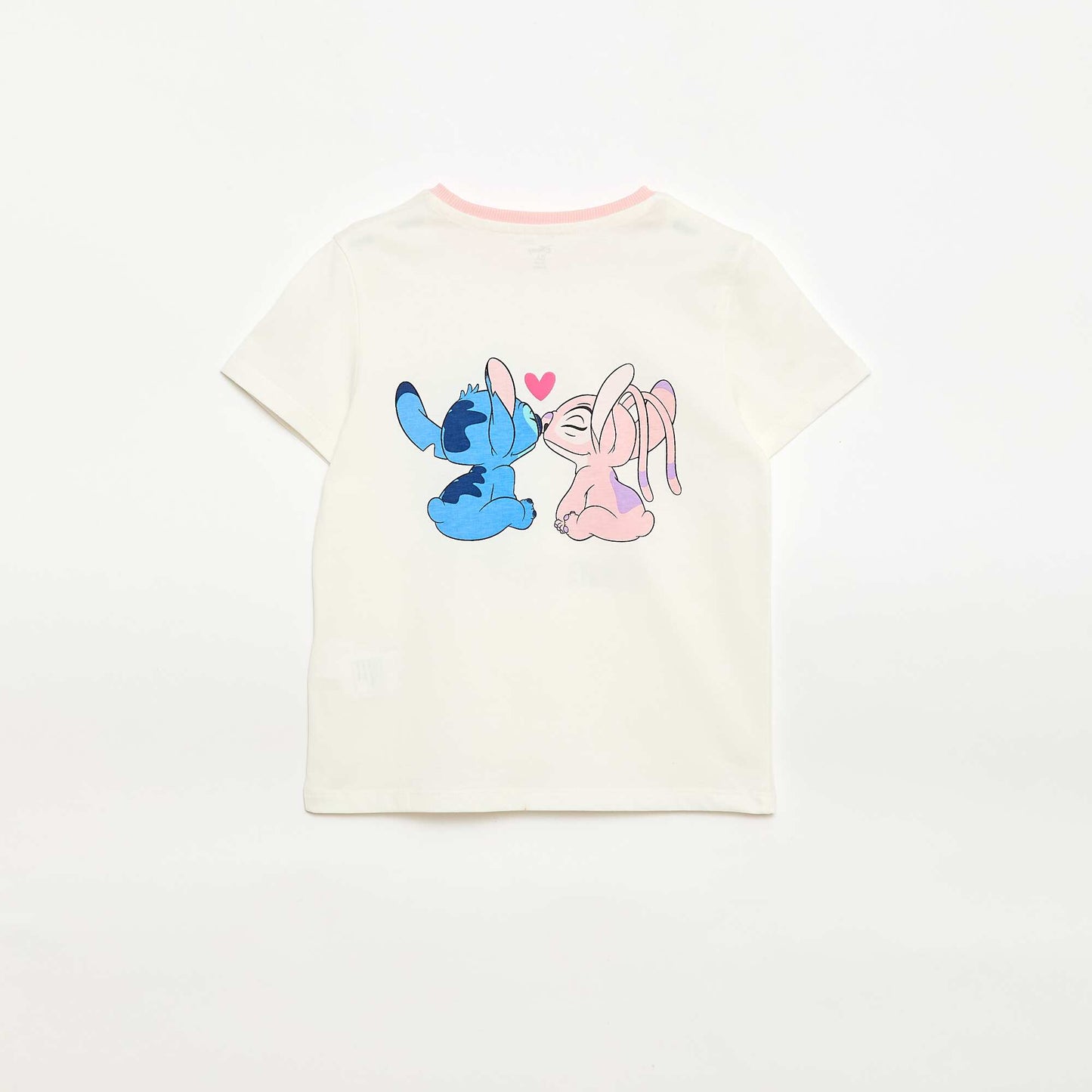 Disney 'Stitch & Angel' Plain Cotton T-shirt WHITE