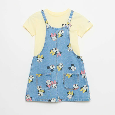 Denim overalls with ruffles YELLOW