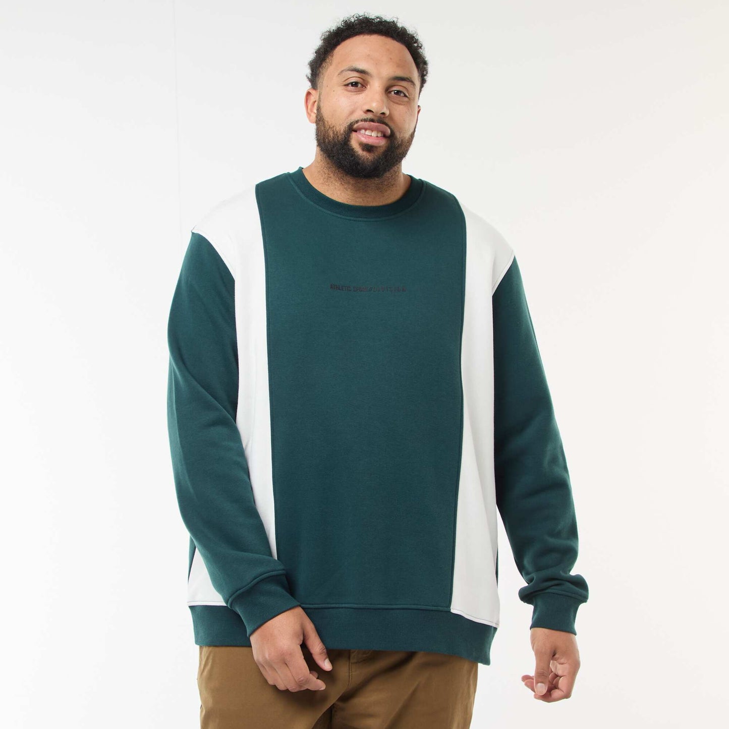 Color Block Fleece Sweatshirt GREEN