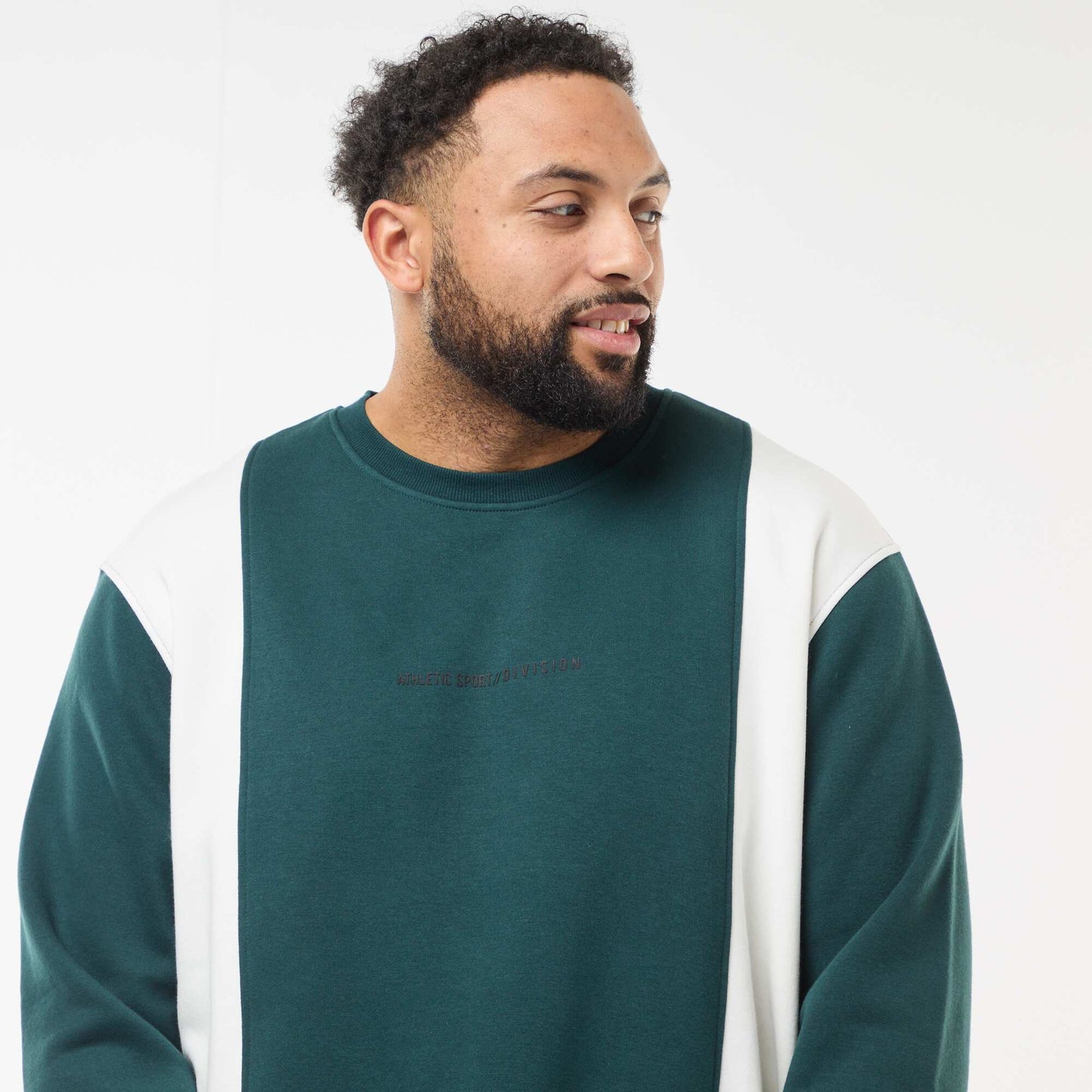 Color Block Fleece Sweatshirt GREEN