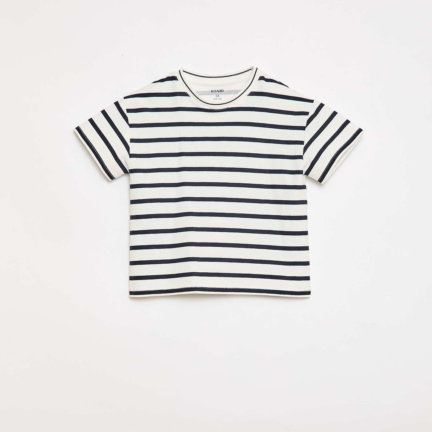 Striped Short-Sleeve Cotton T-shirt WHITE