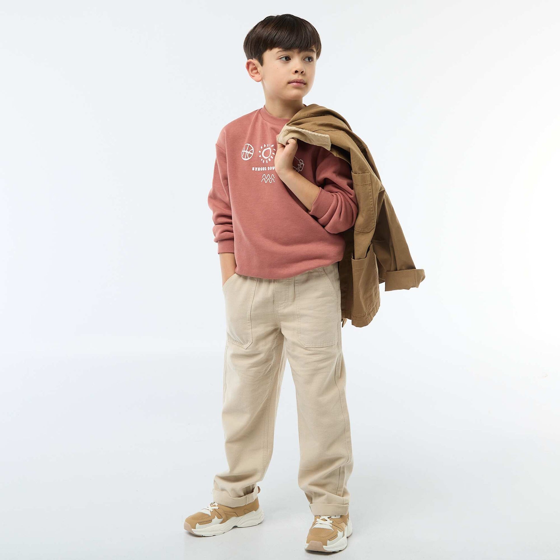 Mixed Linen Trousers BEIGE