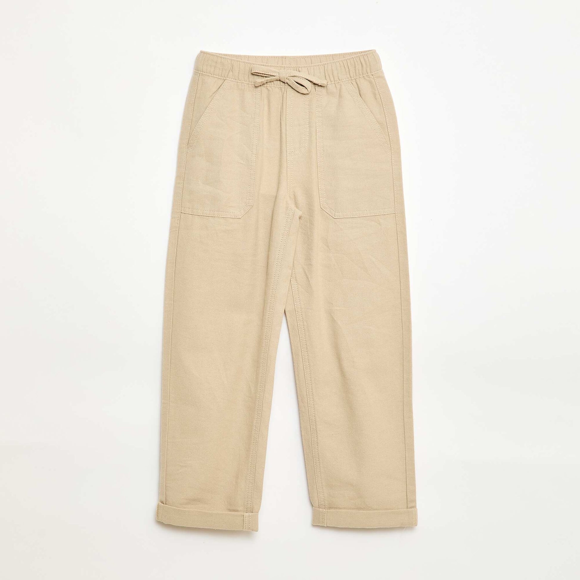 Mixed Linen Trousers BEIGE