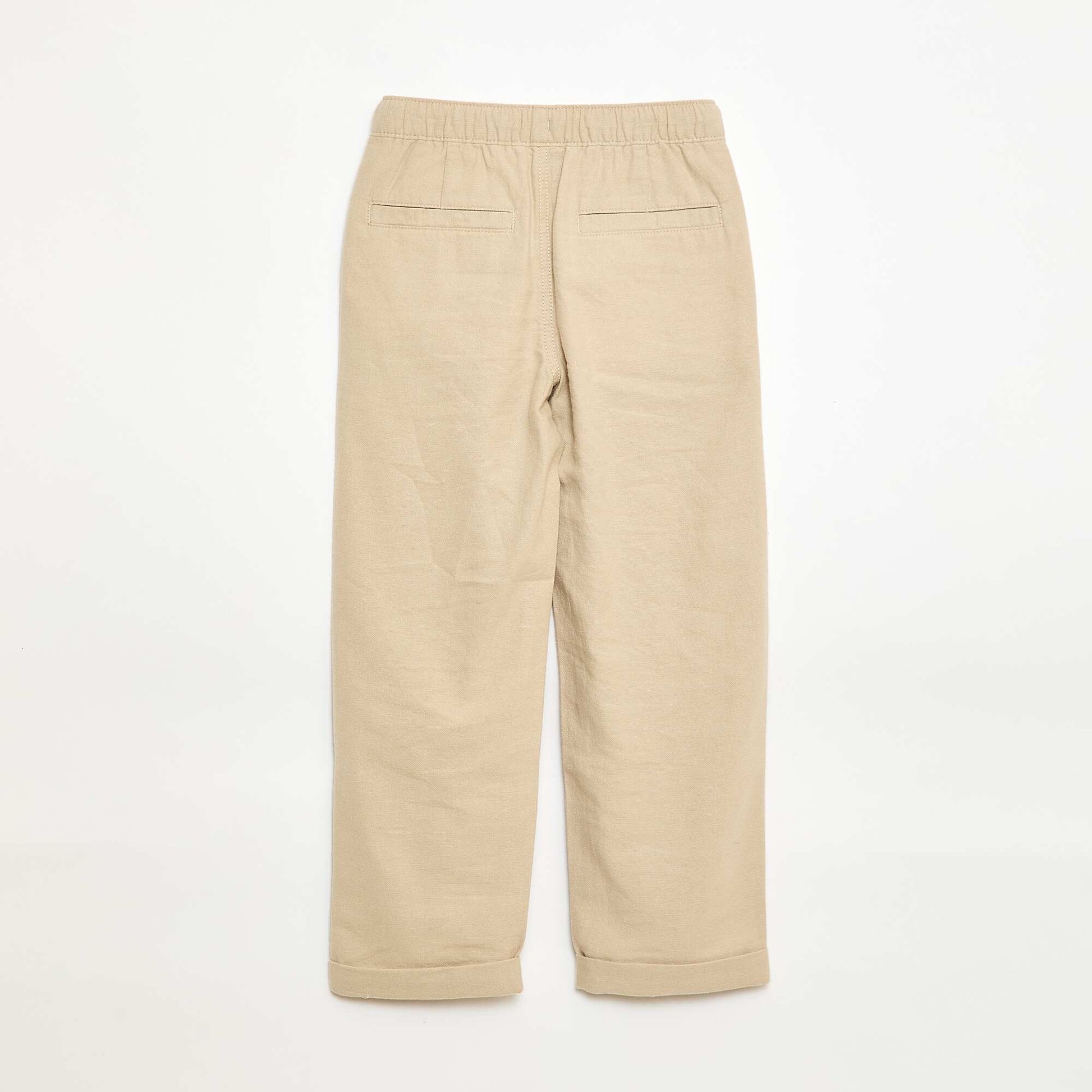 Mixed Linen Trousers BEIGE