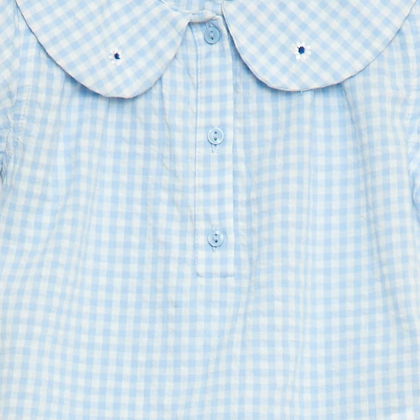 3-piece Gingham Tunic  Shorts  and Headband Set SKY BLUE