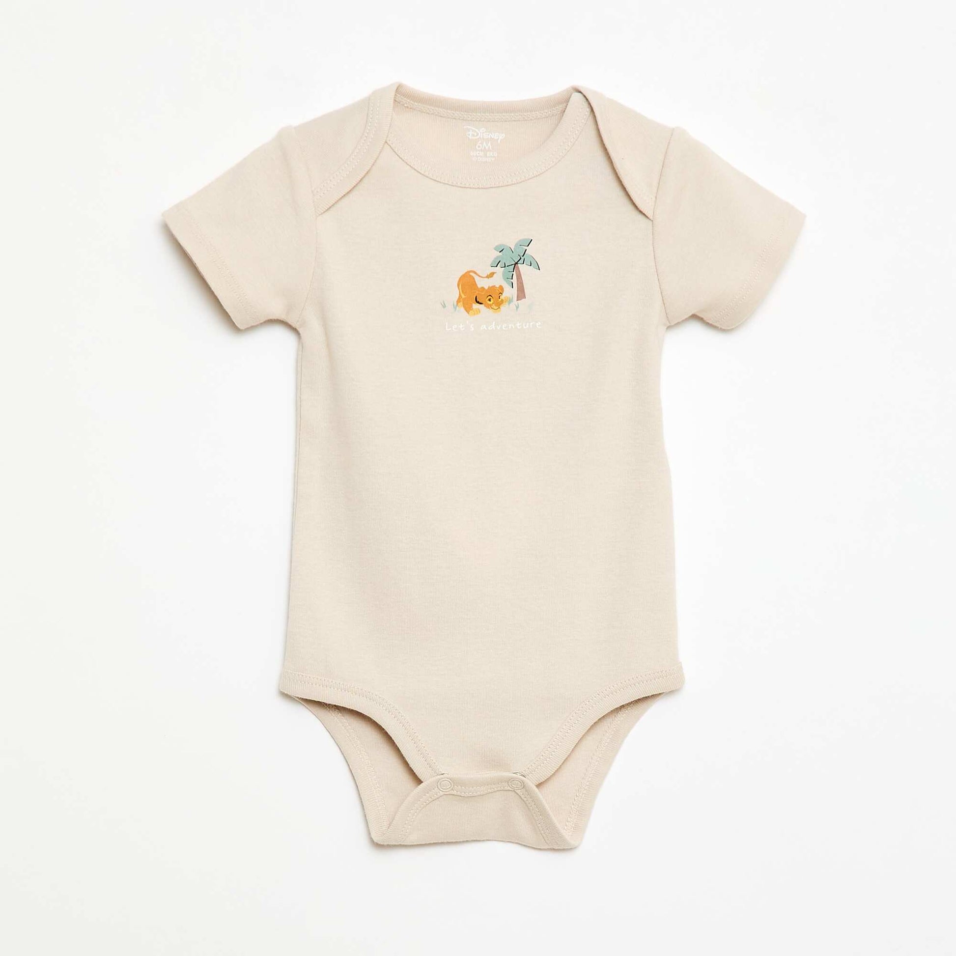 2-Pack 'Disney' 'Simba' Short-Sleeve Bodysuits BEIGE