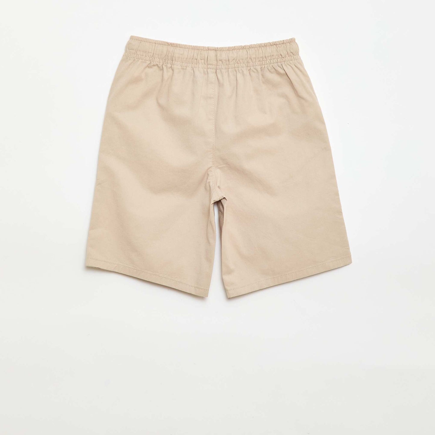 Plain Chino Bermuda Shorts with Drawstrings BEIGE