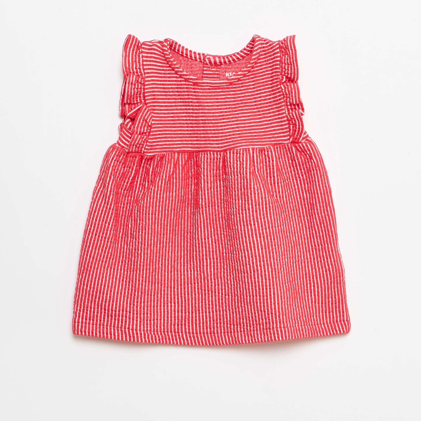 Ribbed short-sleeved dress RED