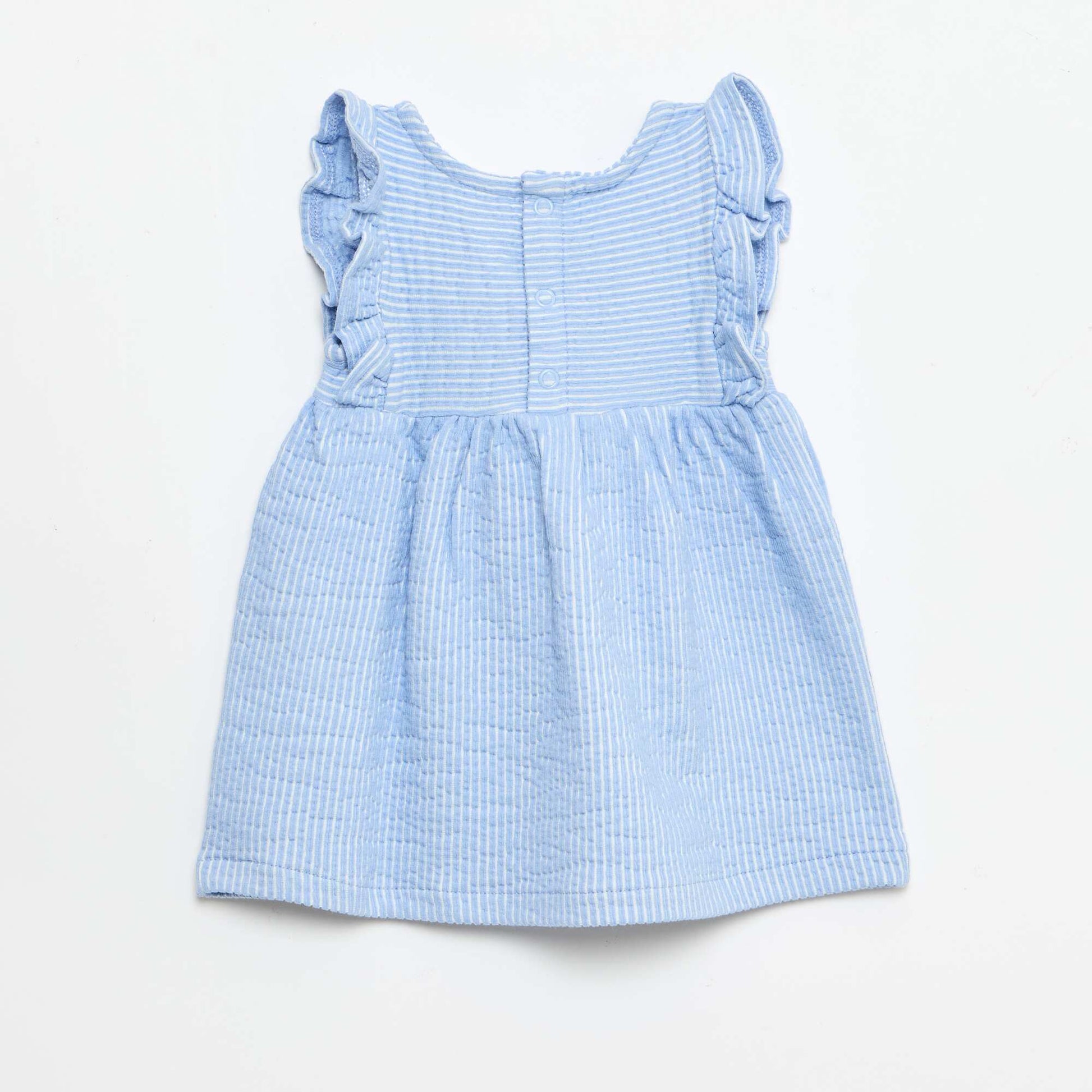Ribbed short-sleeved dress BLUE
