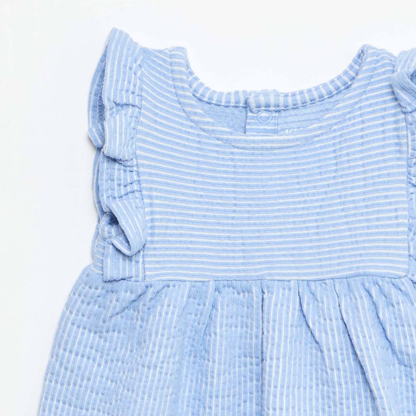 Ribbed short-sleeved dress BLUE