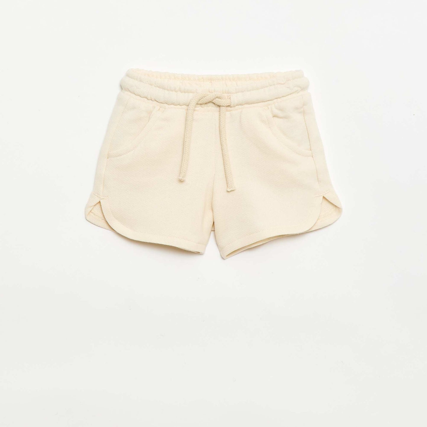 Plain lightweight fleece shorts WHITE