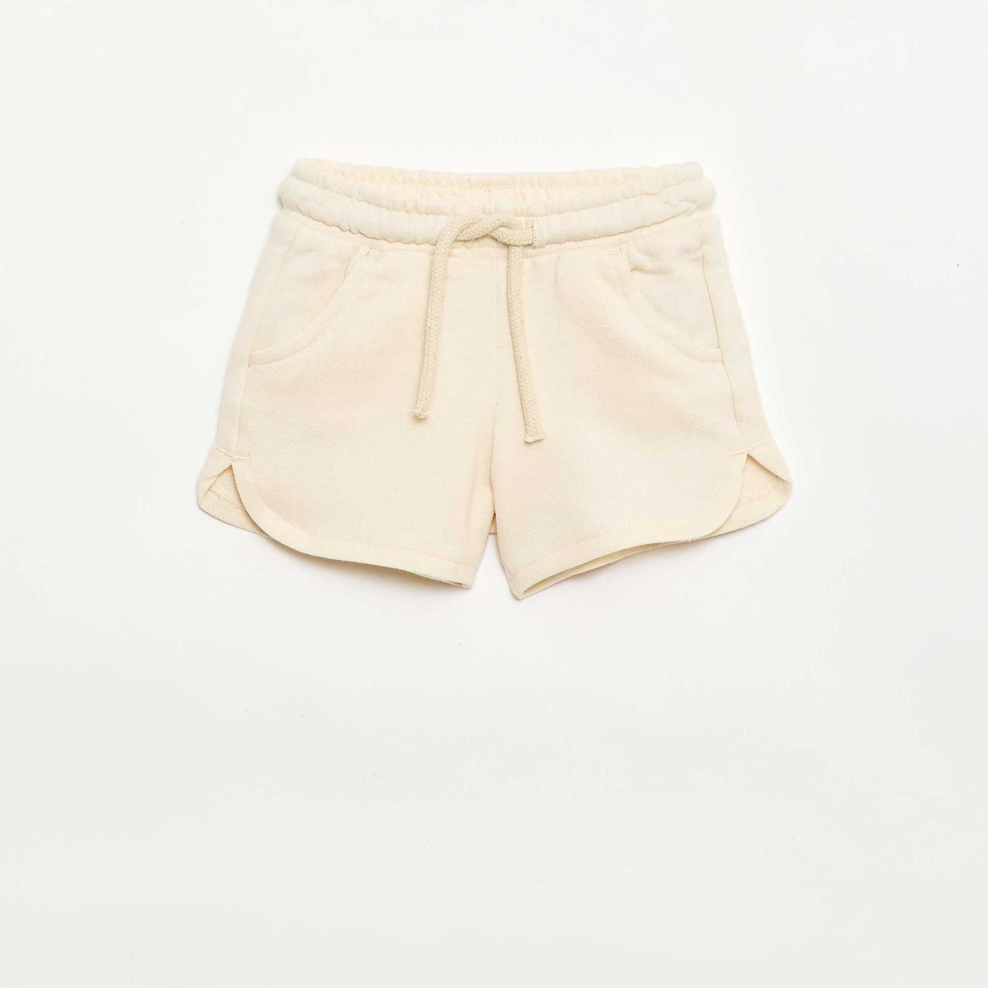 Plain lightweight fleece shorts WHITE