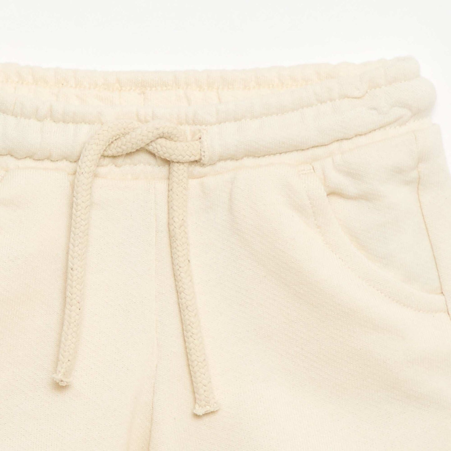 Plain lightweight fleece shorts WHITE