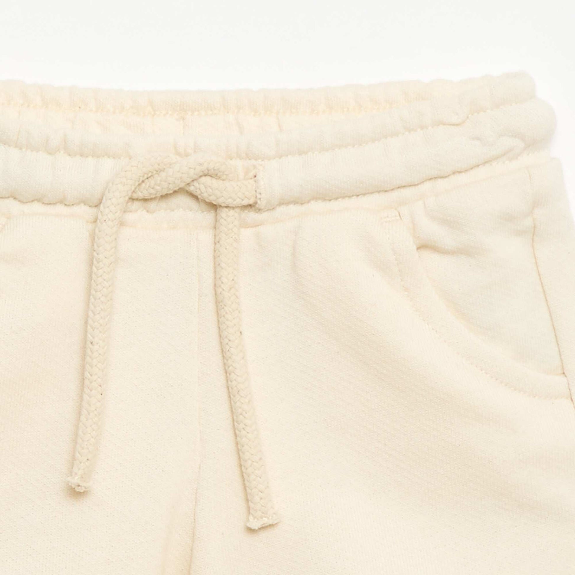 Plain lightweight fleece shorts WHITE