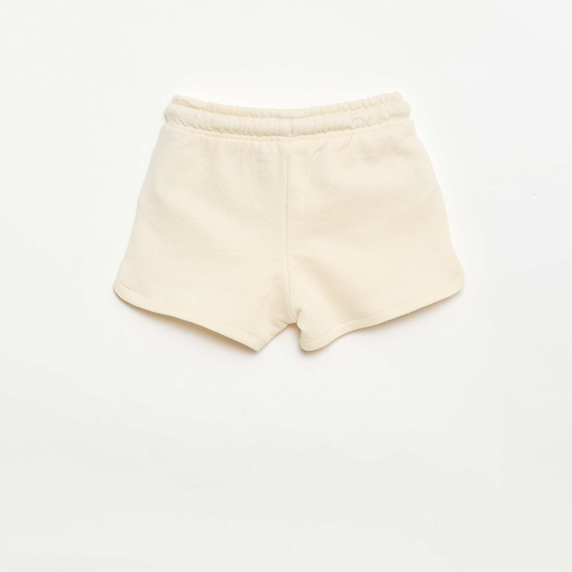 Plain lightweight fleece shorts WHITE