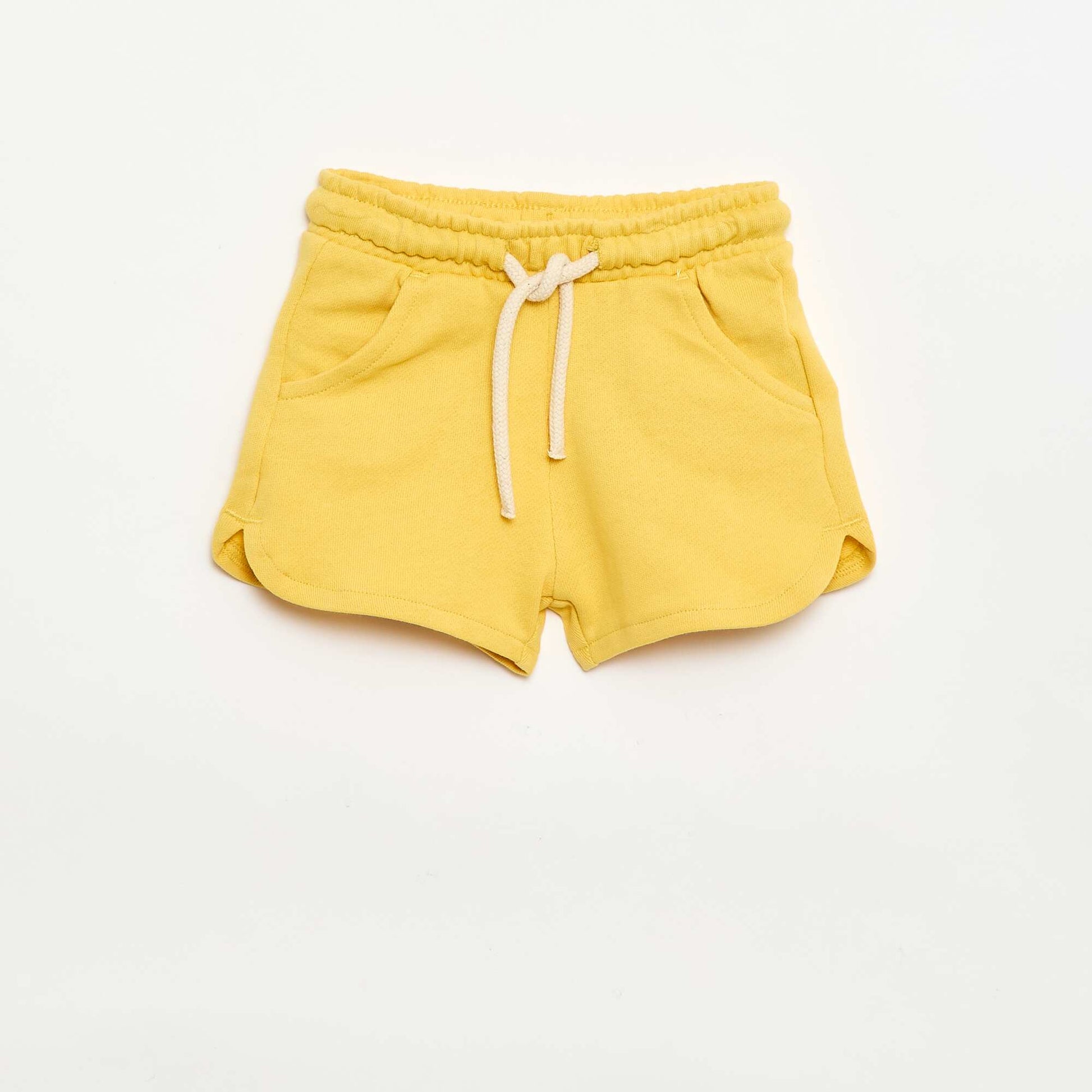 Plain lightweight fleece shorts YELLOW