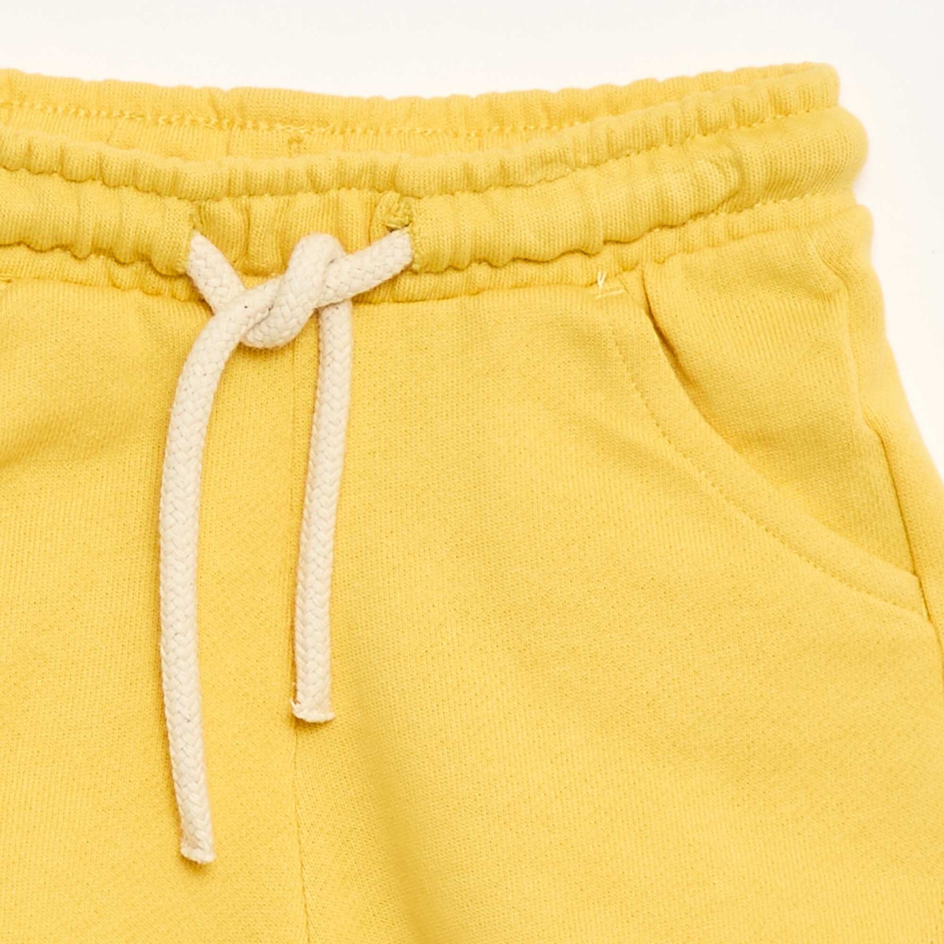 Plain lightweight fleece shorts YELLOW