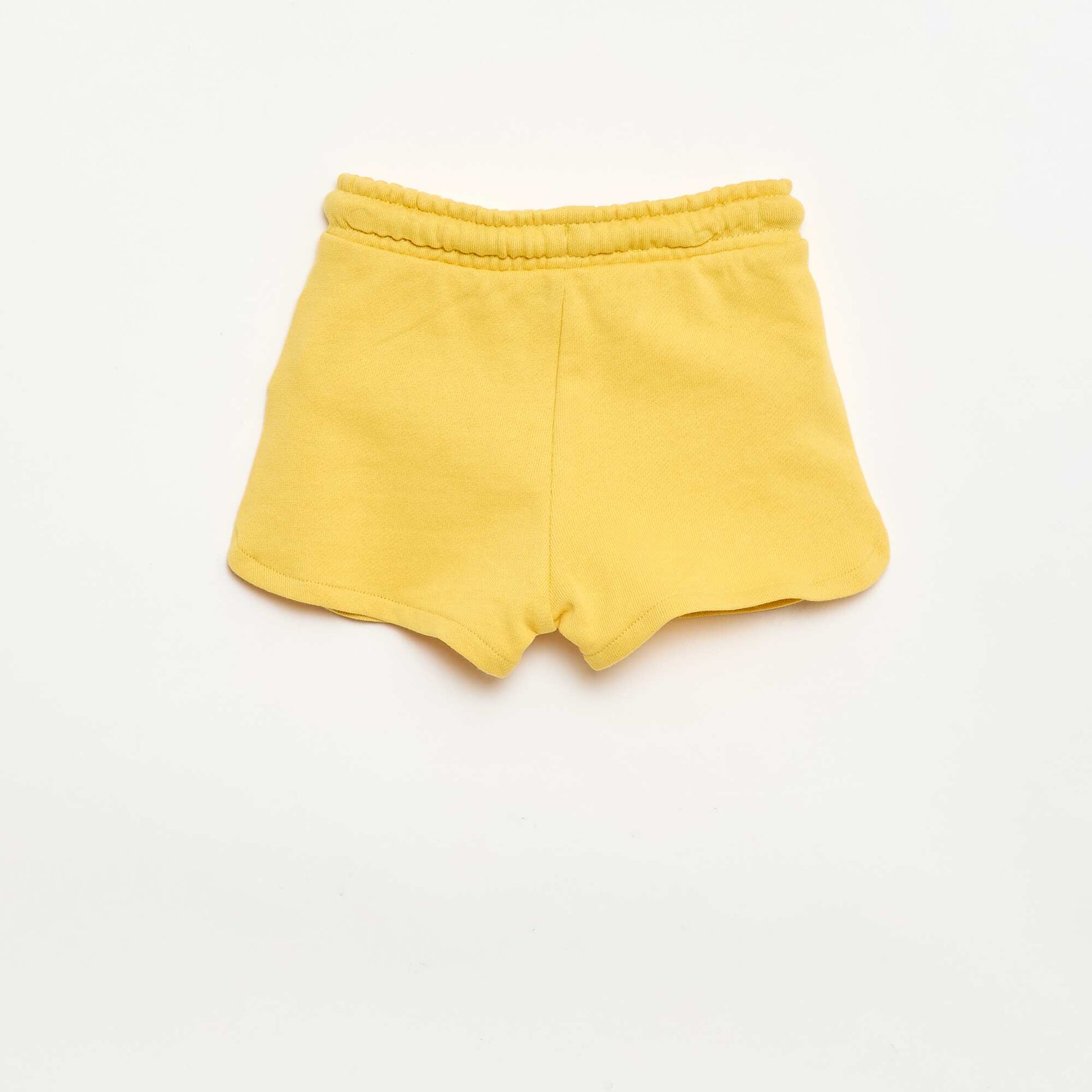 Plain lightweight fleece shorts YELLOW