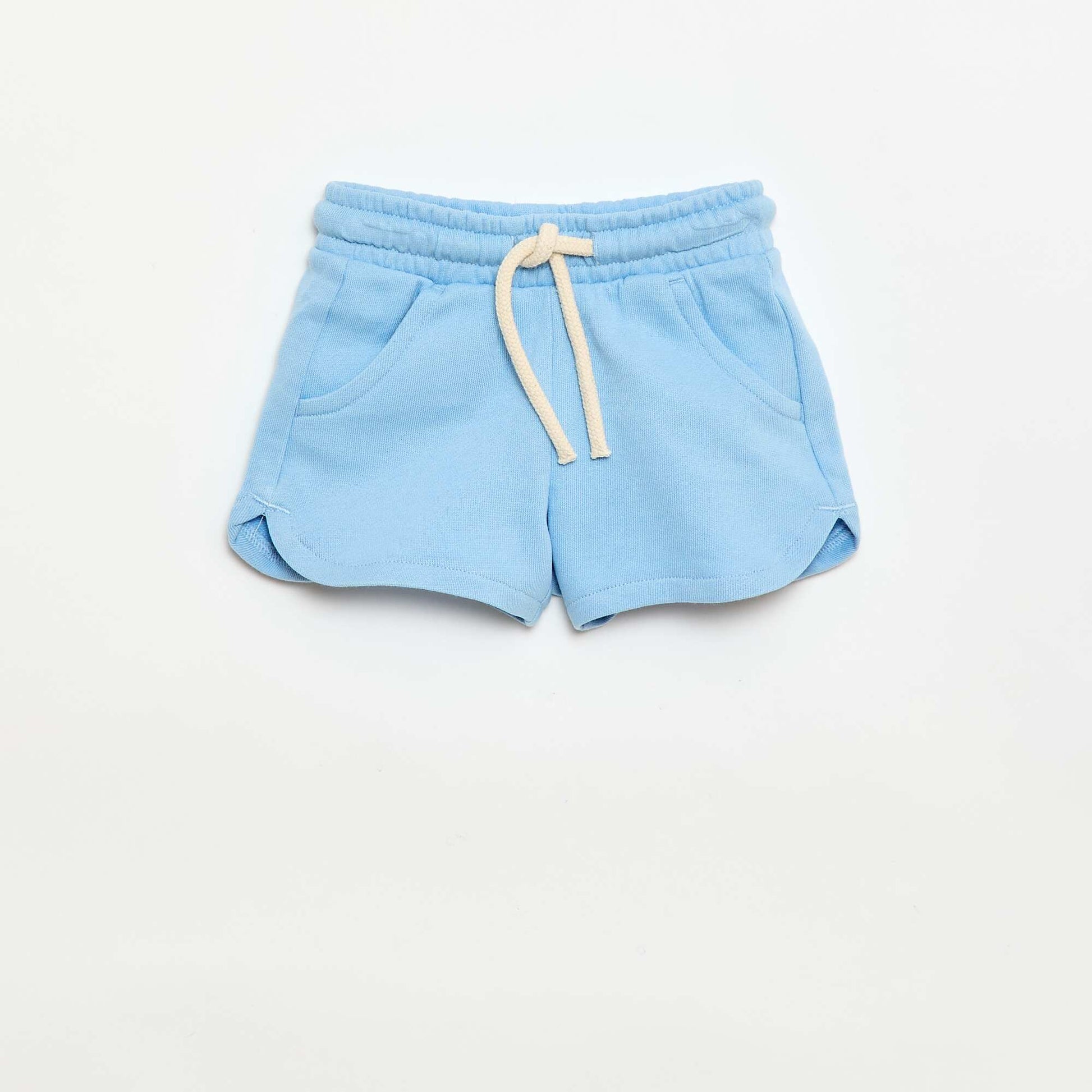 Plain lightweight fleece shorts BLUE