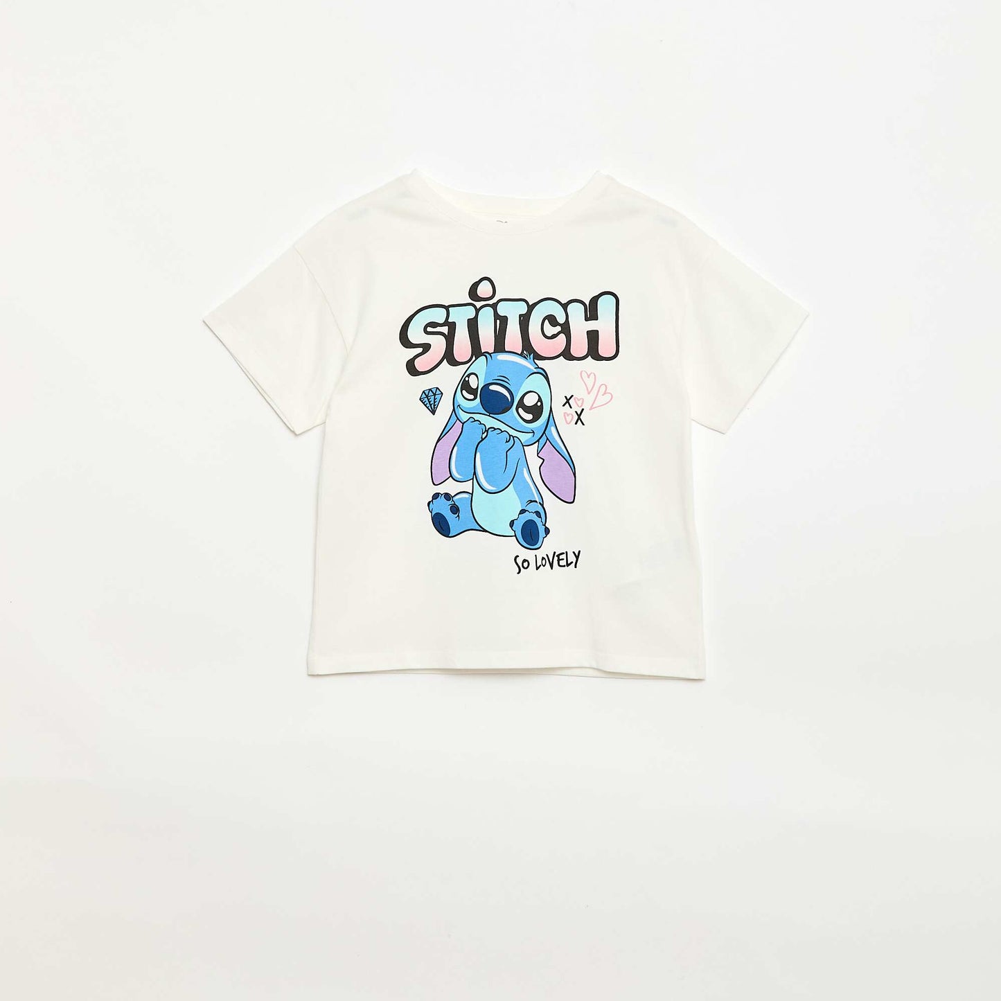Plain 'Disney' 'Stitch' cotton T-shirt WHITE