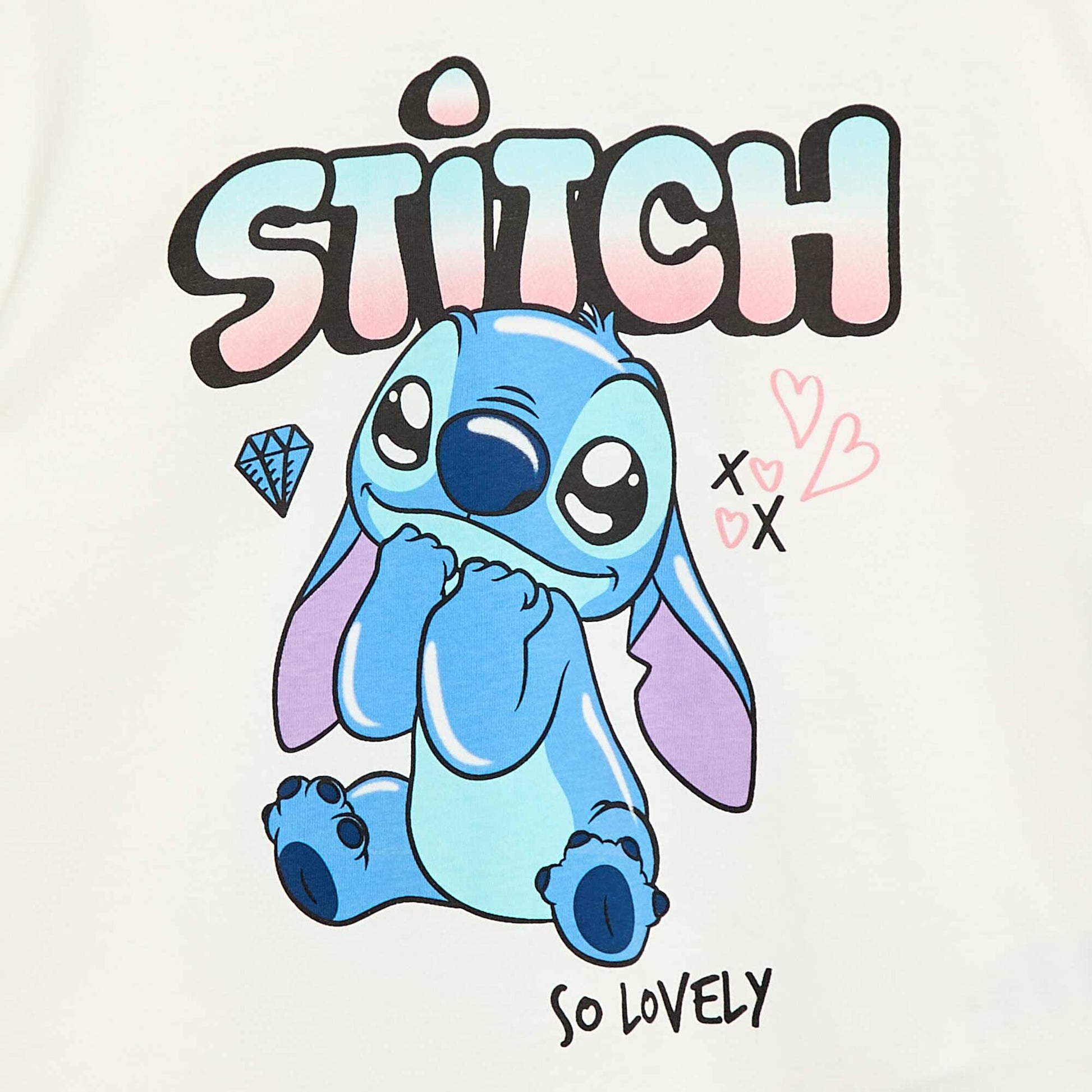 Plain 'Disney' 'Stitch' cotton T-shirt WHITE