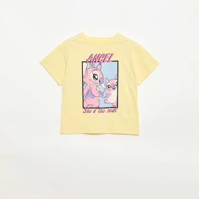 Disney 'Angel' Solid Cotton T-Shirt YELLOW